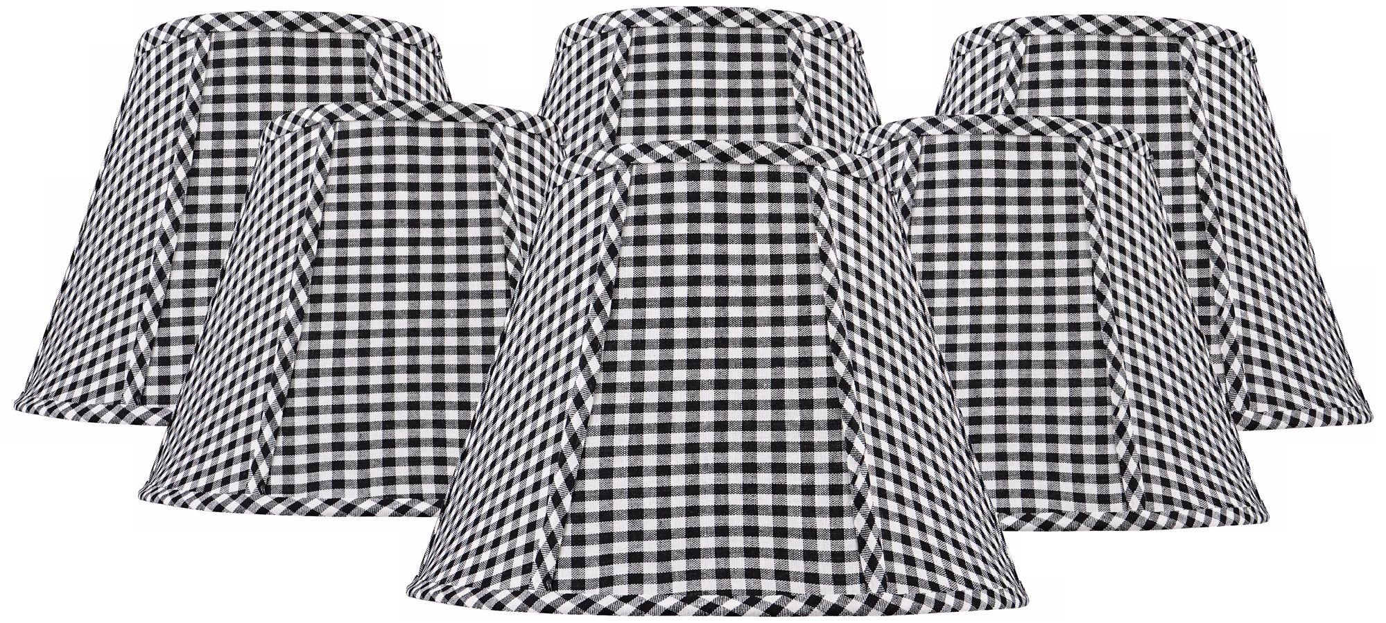Set of 6 Black and White Check Shades 3x6x5 (Clip-On)