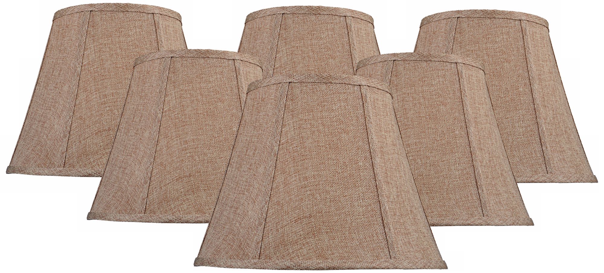 Set of 6 Tan Weave Shades 3x6x5 (Clip-On)