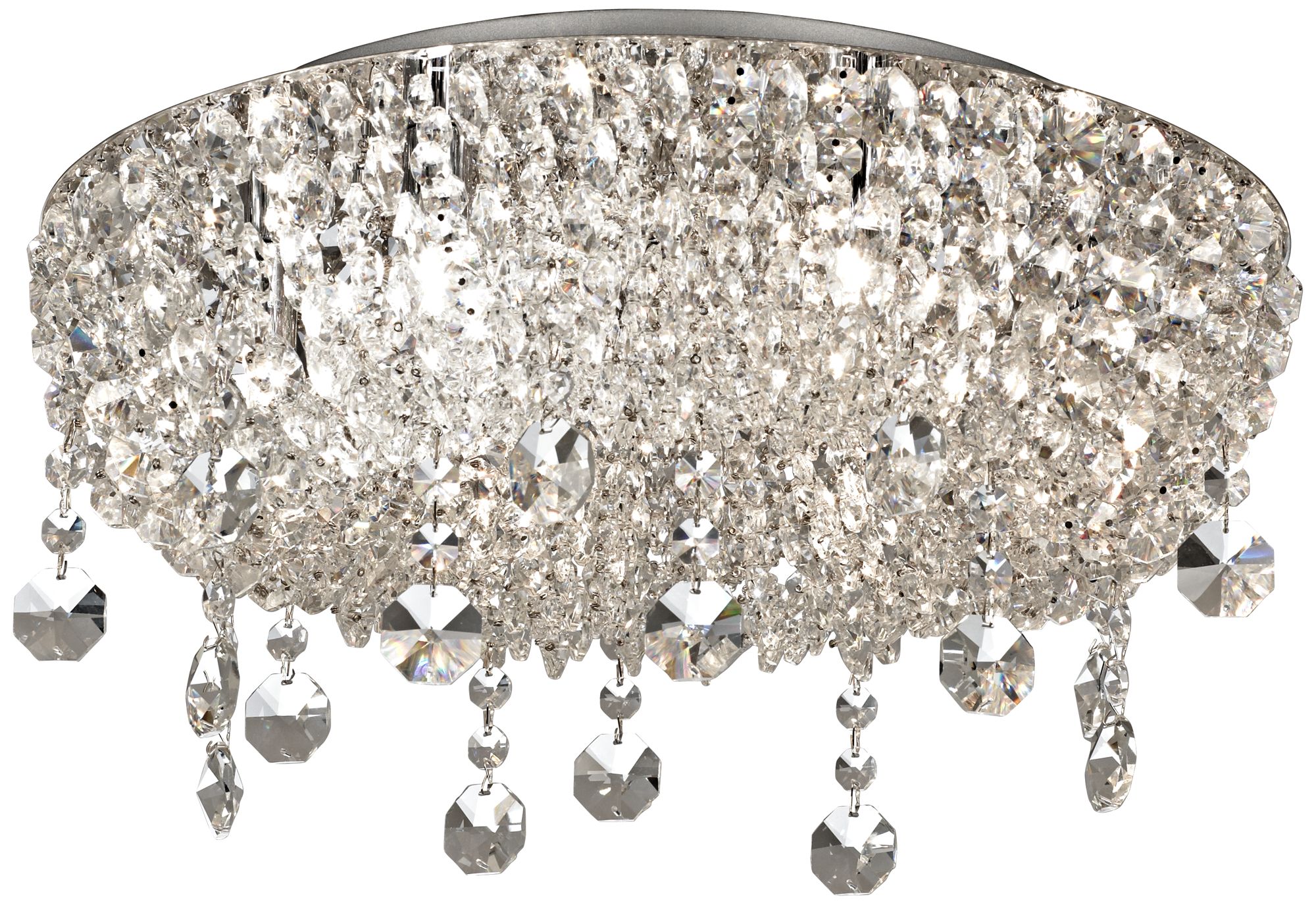 Overture 20" Wide Chrome and Crystal Ceiling Light