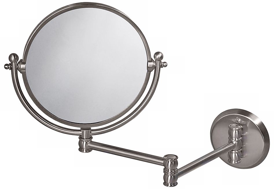 Gatco 19 1/2" Wide Nickel Swing Arm Wall Mirror