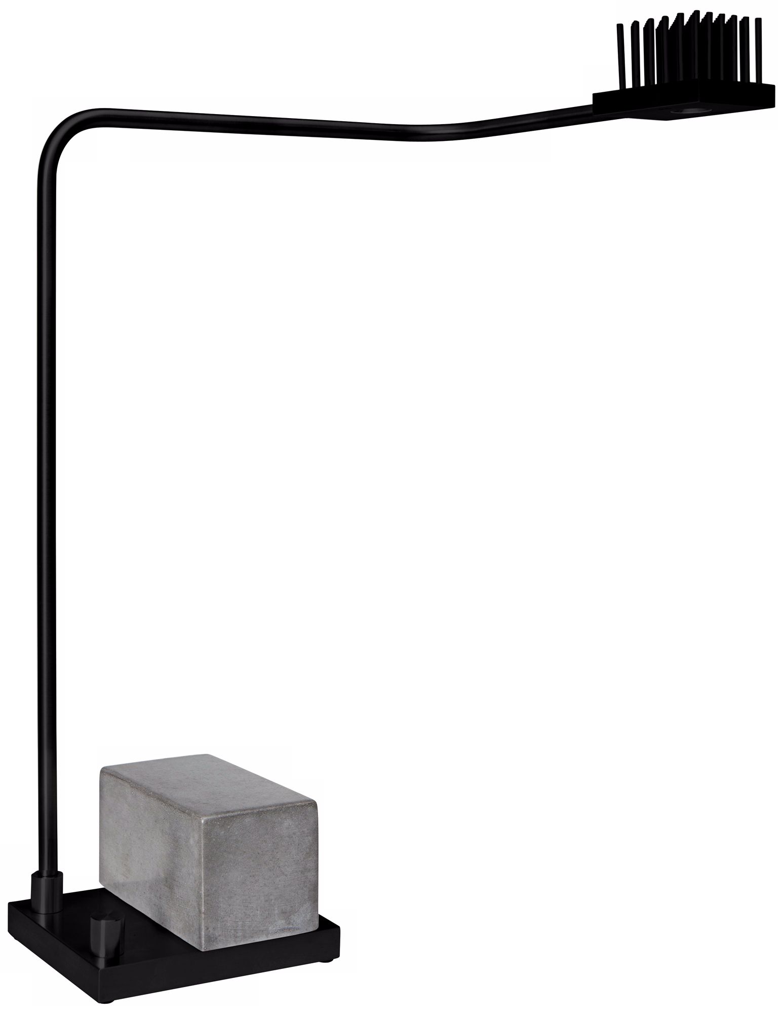 Cerno Onus Black Aluminum and Grey Concrete LED Desk Lamp