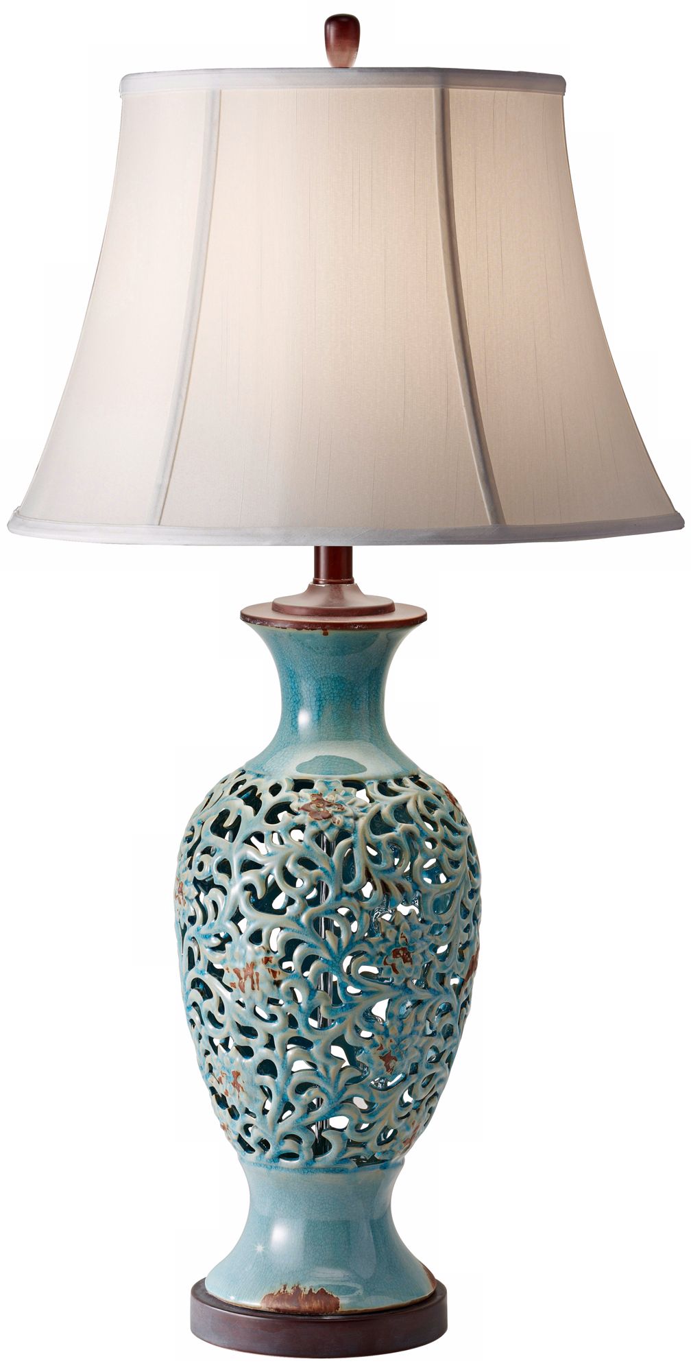 Murray Feiss Antica Ceramica Turquoise Table Lamp
