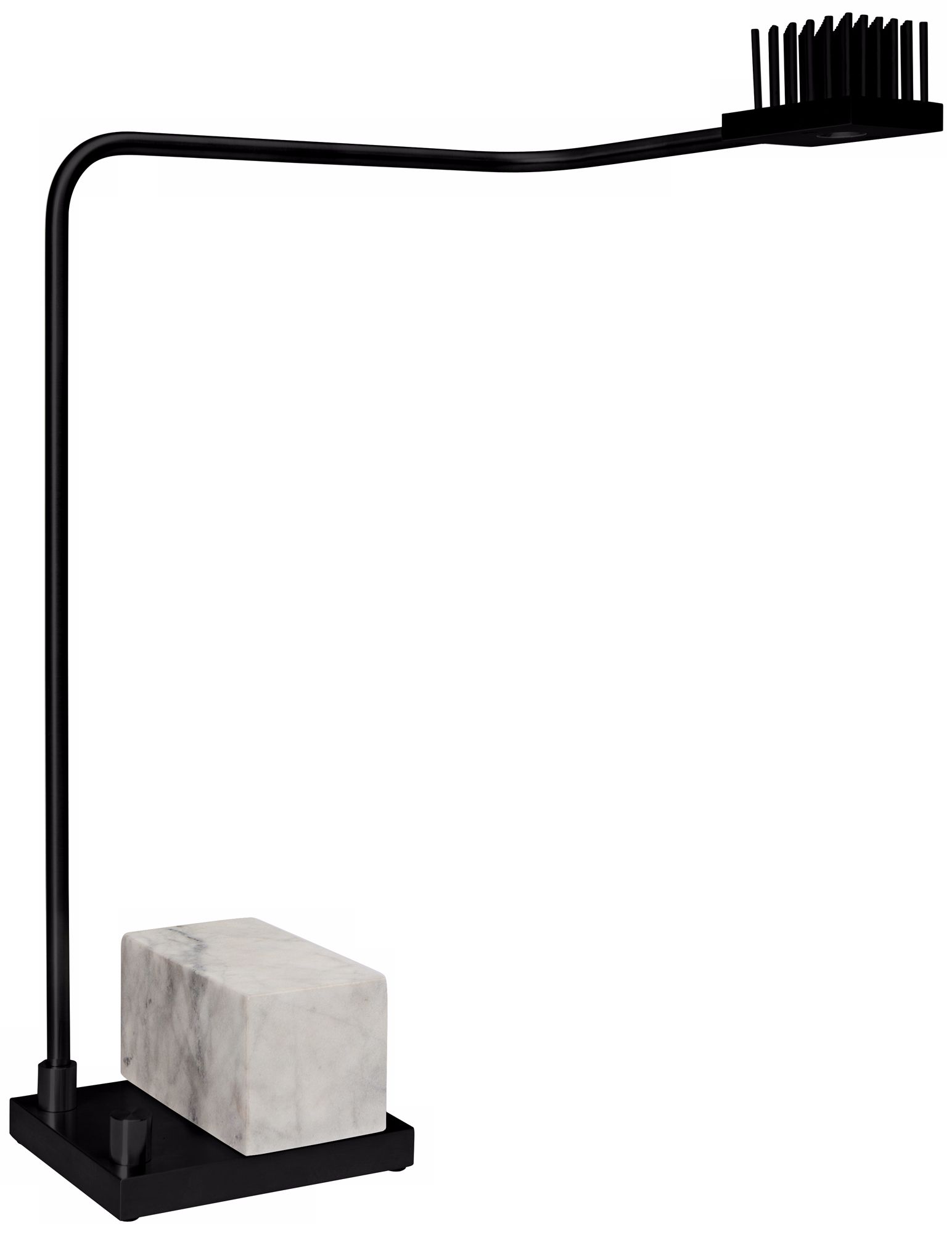 Cerno Onus Black Aluminum and Marble LED Desk Lamp