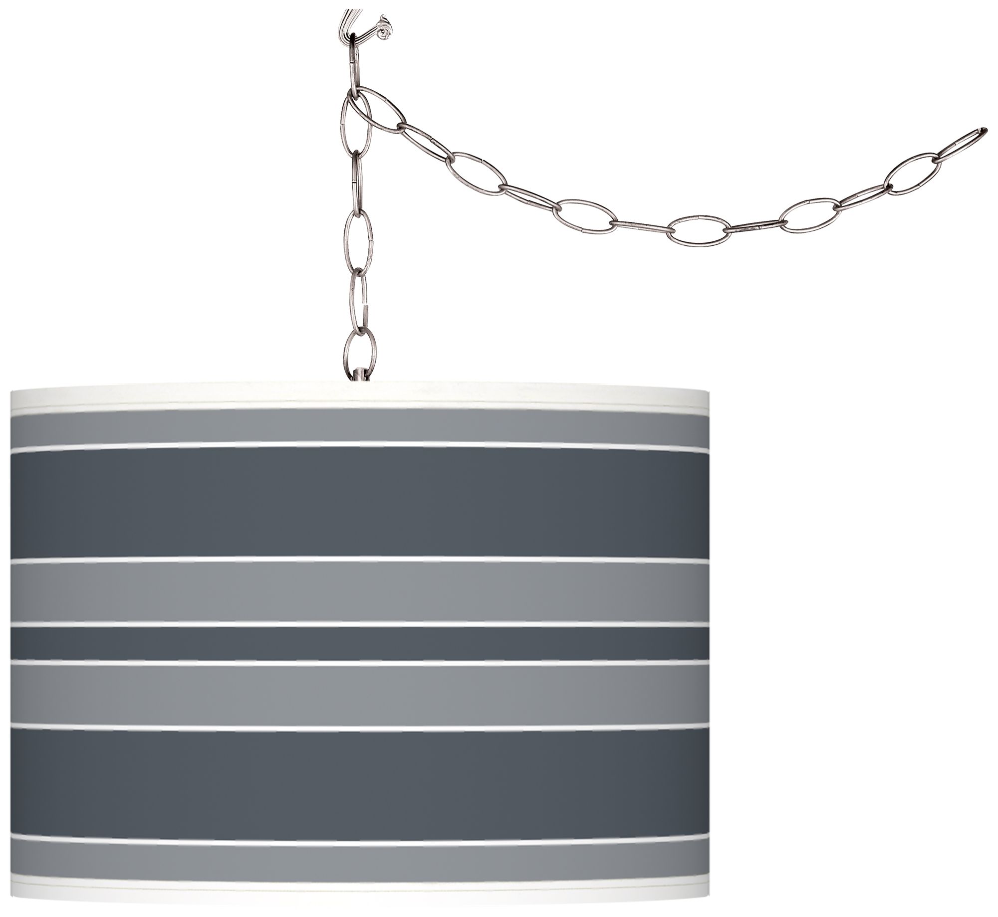 Outer Space Bold Stripe Giclee Glow Plug-In Swag Pendant