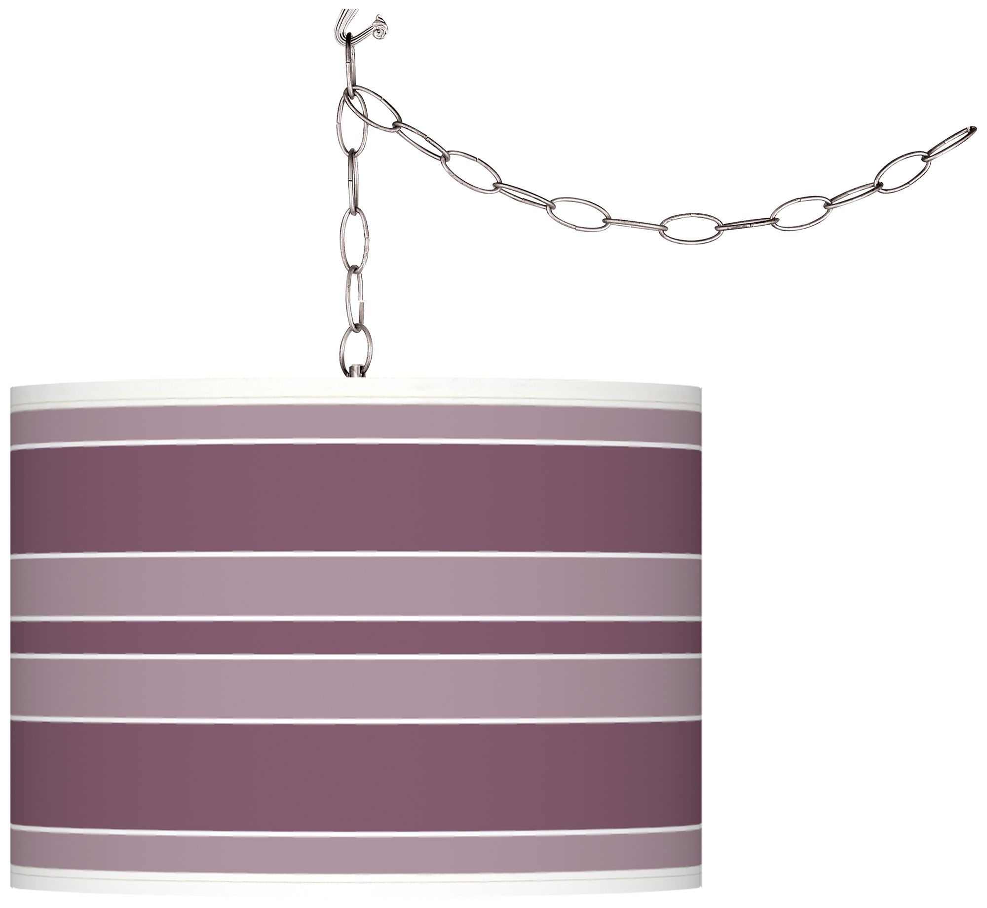 Grape Harvest Bold Stripe Plug-In Swag Pendant