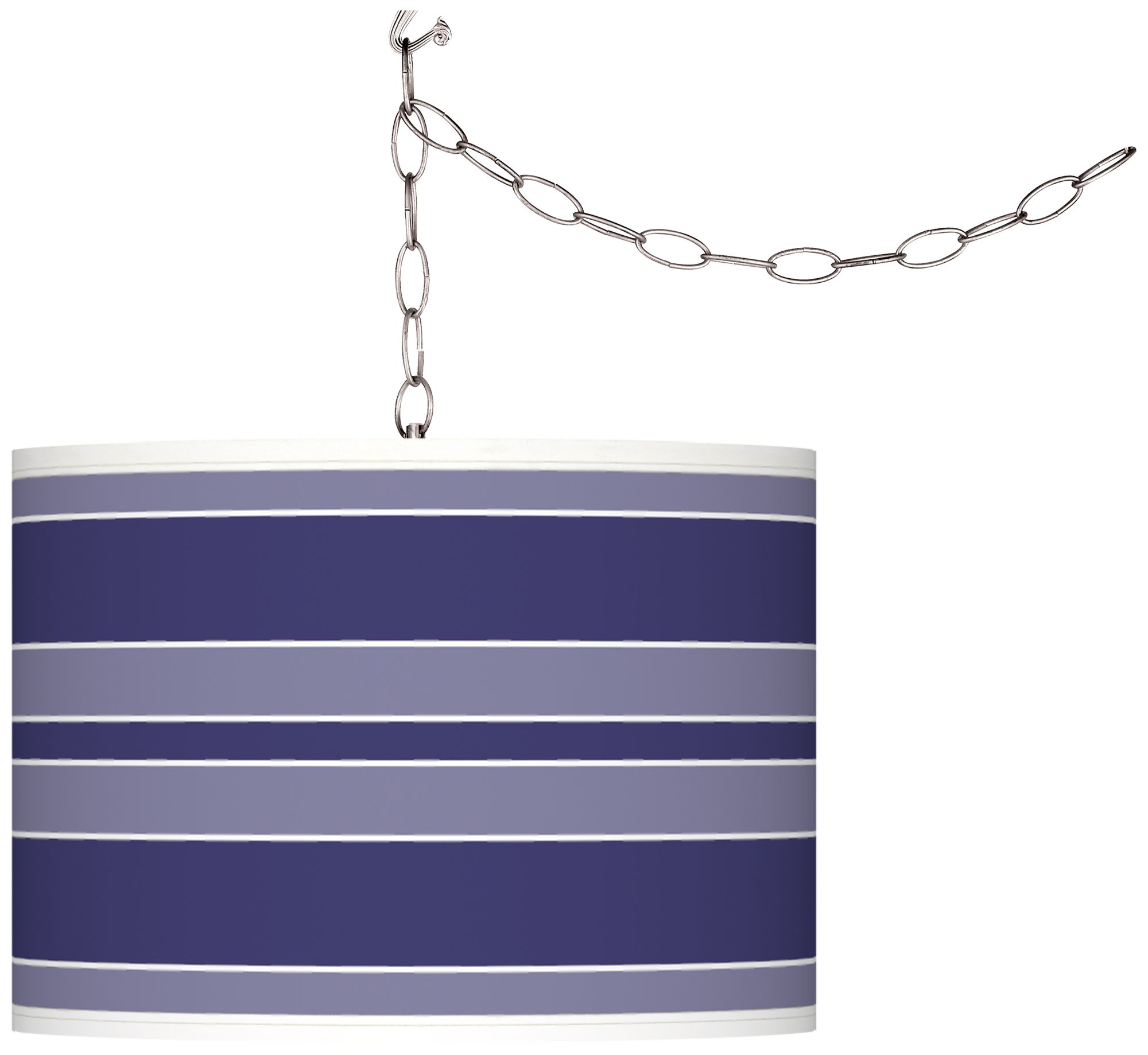 Valiant Violet Bold Stripe Plug-In Swag Pendant