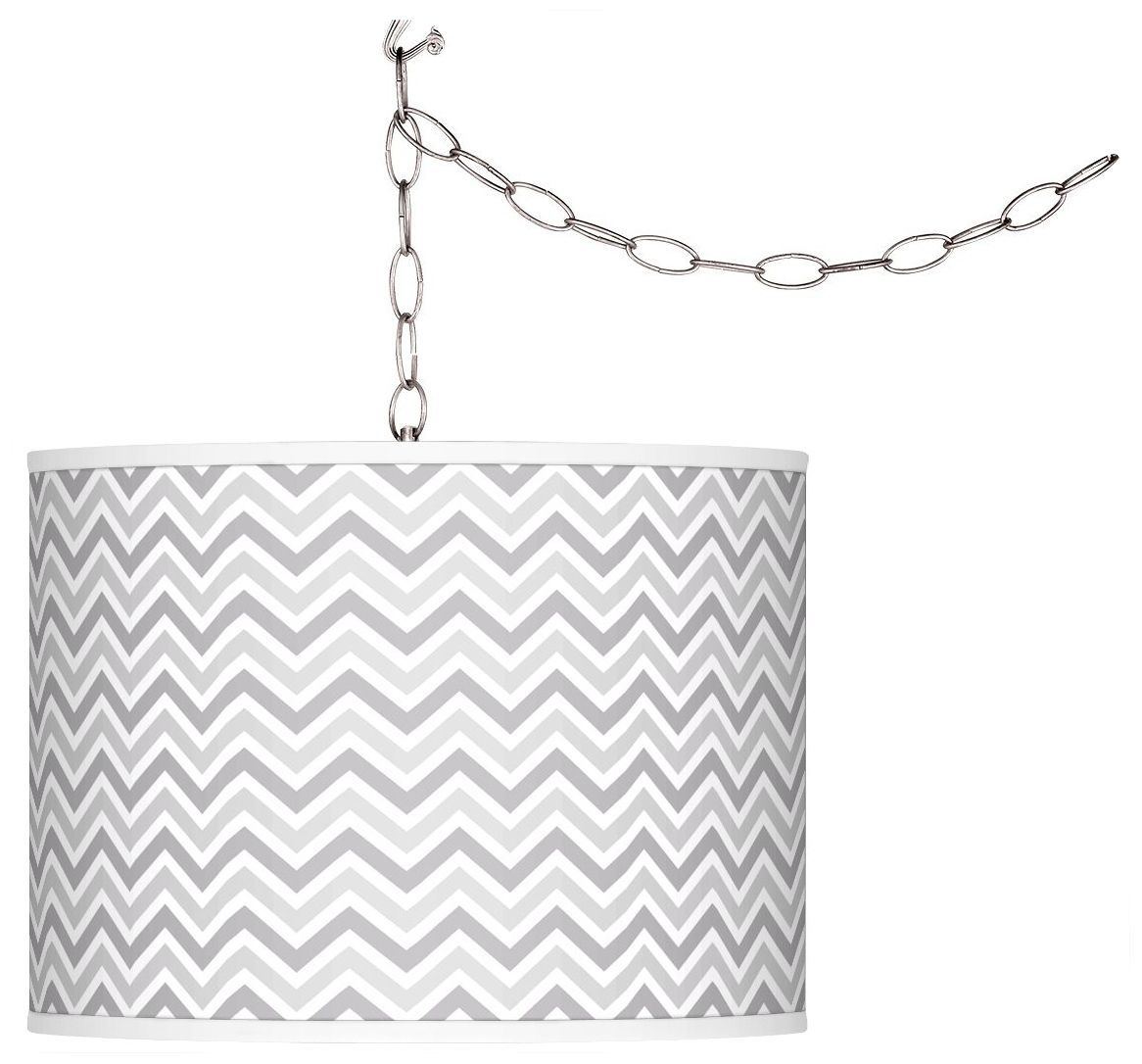 Swanky Gray Narrow Zig Zag Plug-In Swag Pendant
