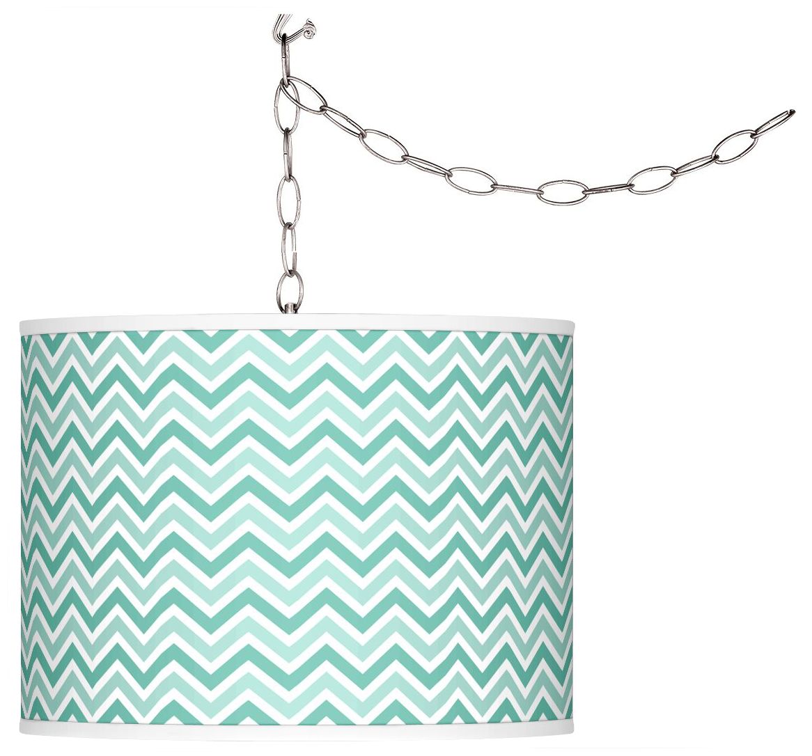 Larchmere Narrow Zig Zag Giclee Glow Plug-In Swag Pendant