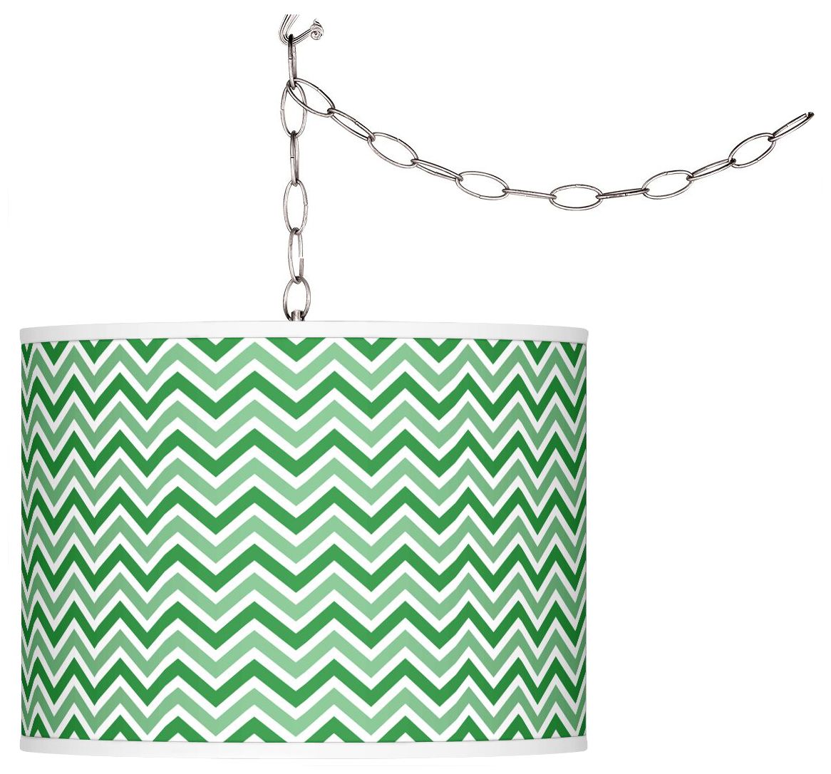 Envy Narrow Zig Zag Giclee Glow Plug-In Swag Pendant