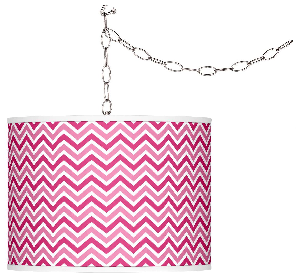 Beetroot Purple Narrow Zig Zag Plug-In Swag Pendant