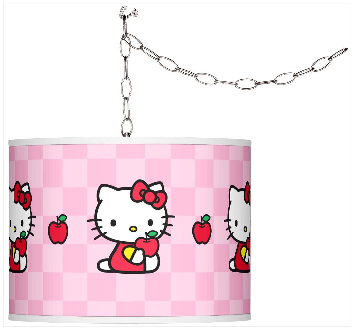 Hello Kitty Apples Giclee Glow Plug-In Swag Pendant