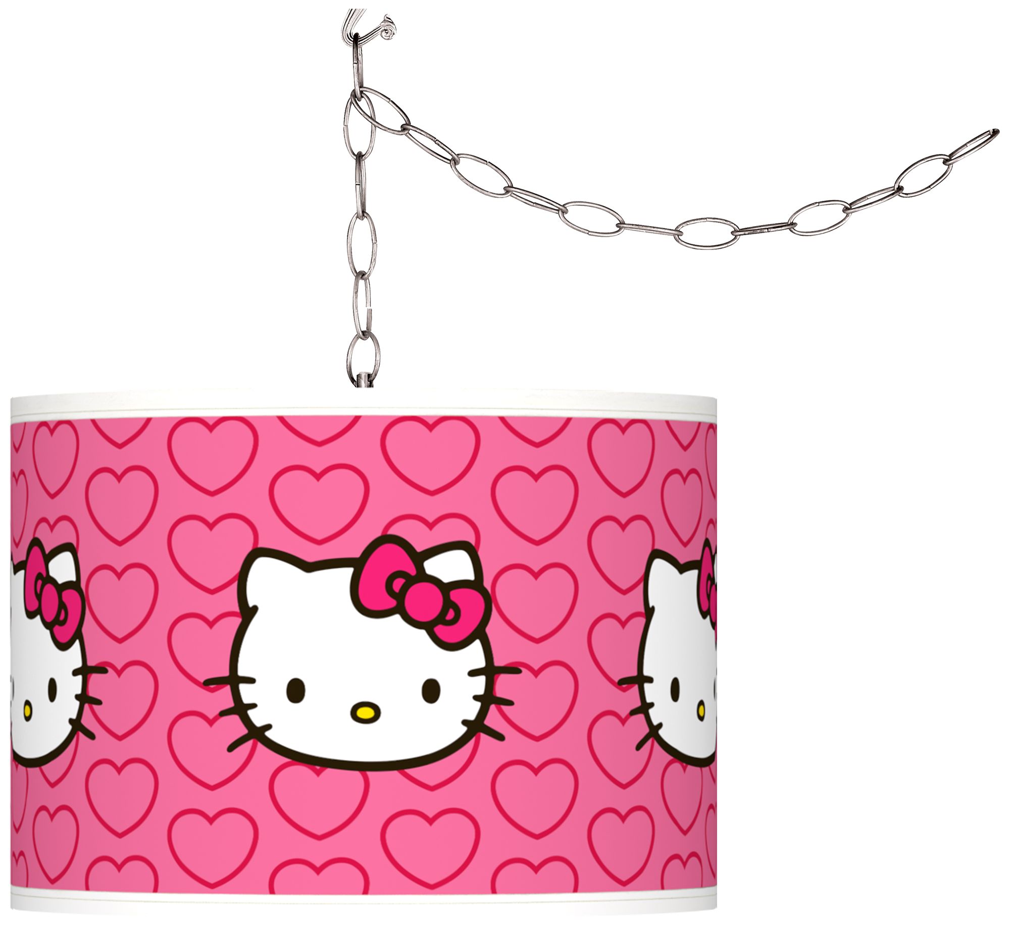 Hello Kitty Hearts Giclee Glow Plug-In Swag Pendant