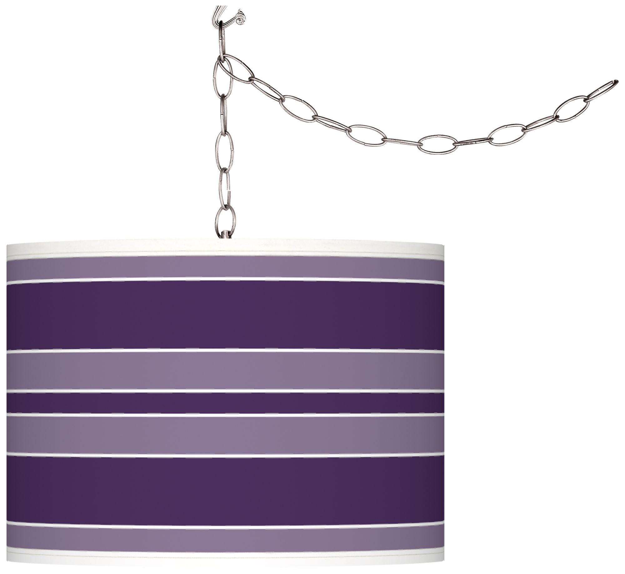 Acai Bold Stripe Giclee Glow Plug-In Swag Pendant