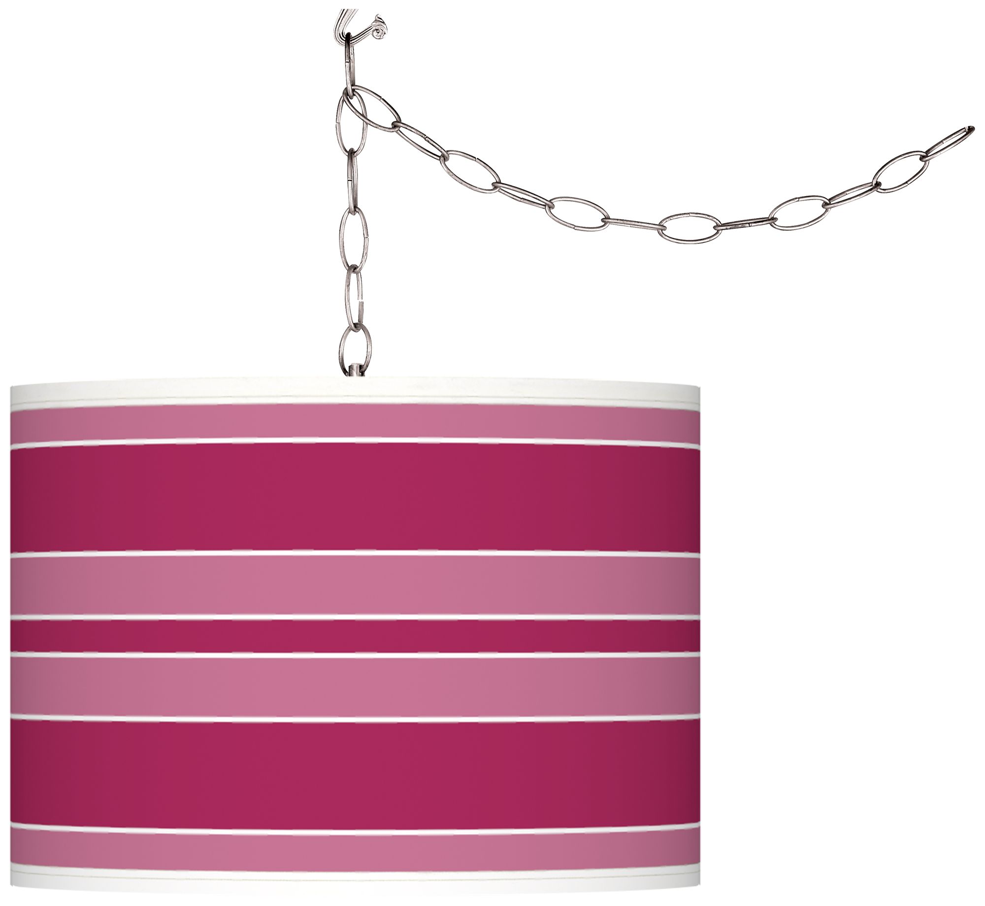 Vivacious Bold Stripe Giclee Glow Plug-In Swag Pendant
