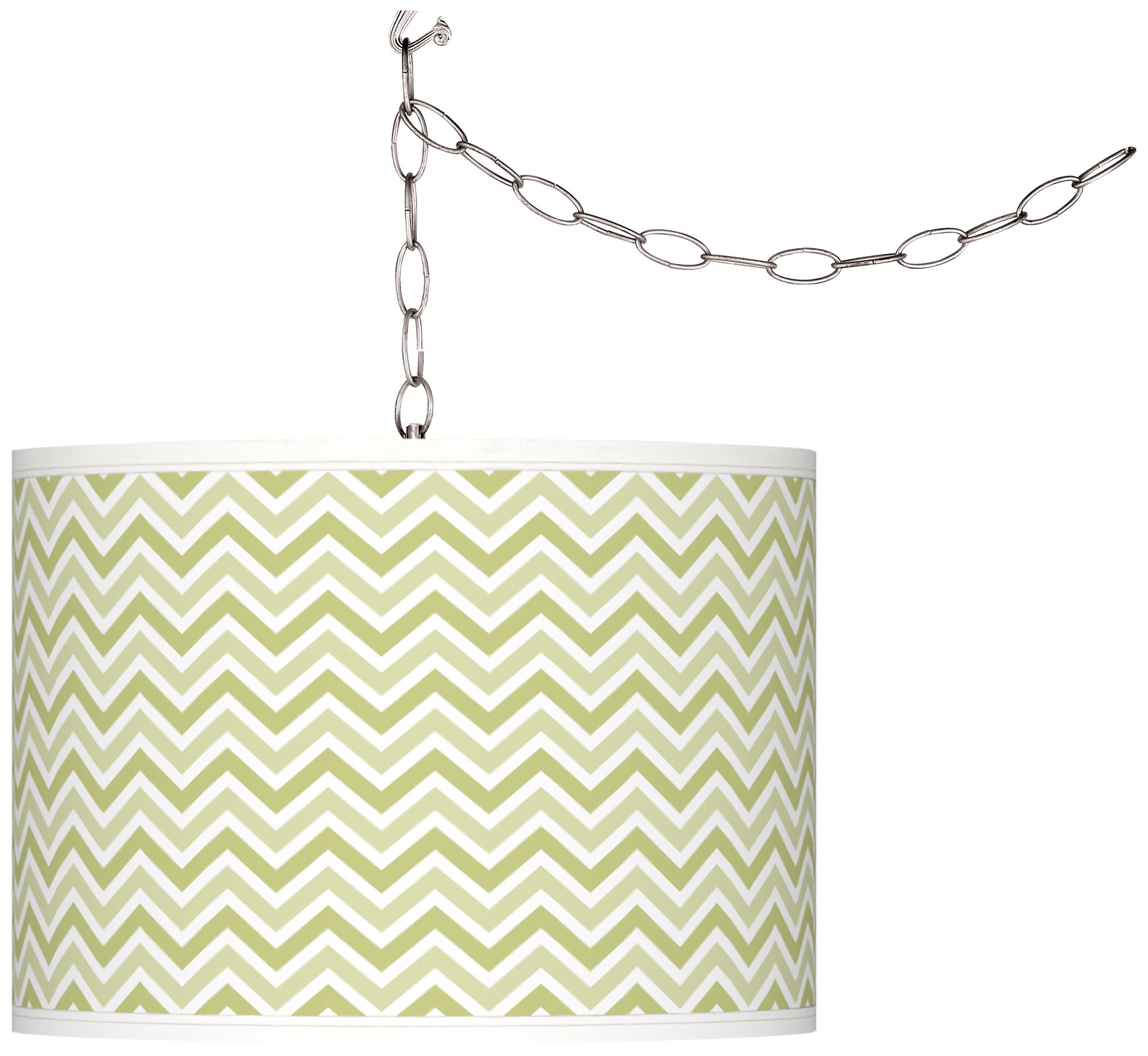 Linden Green Narrow Zig Zag Giclee Glow Swag Pendant