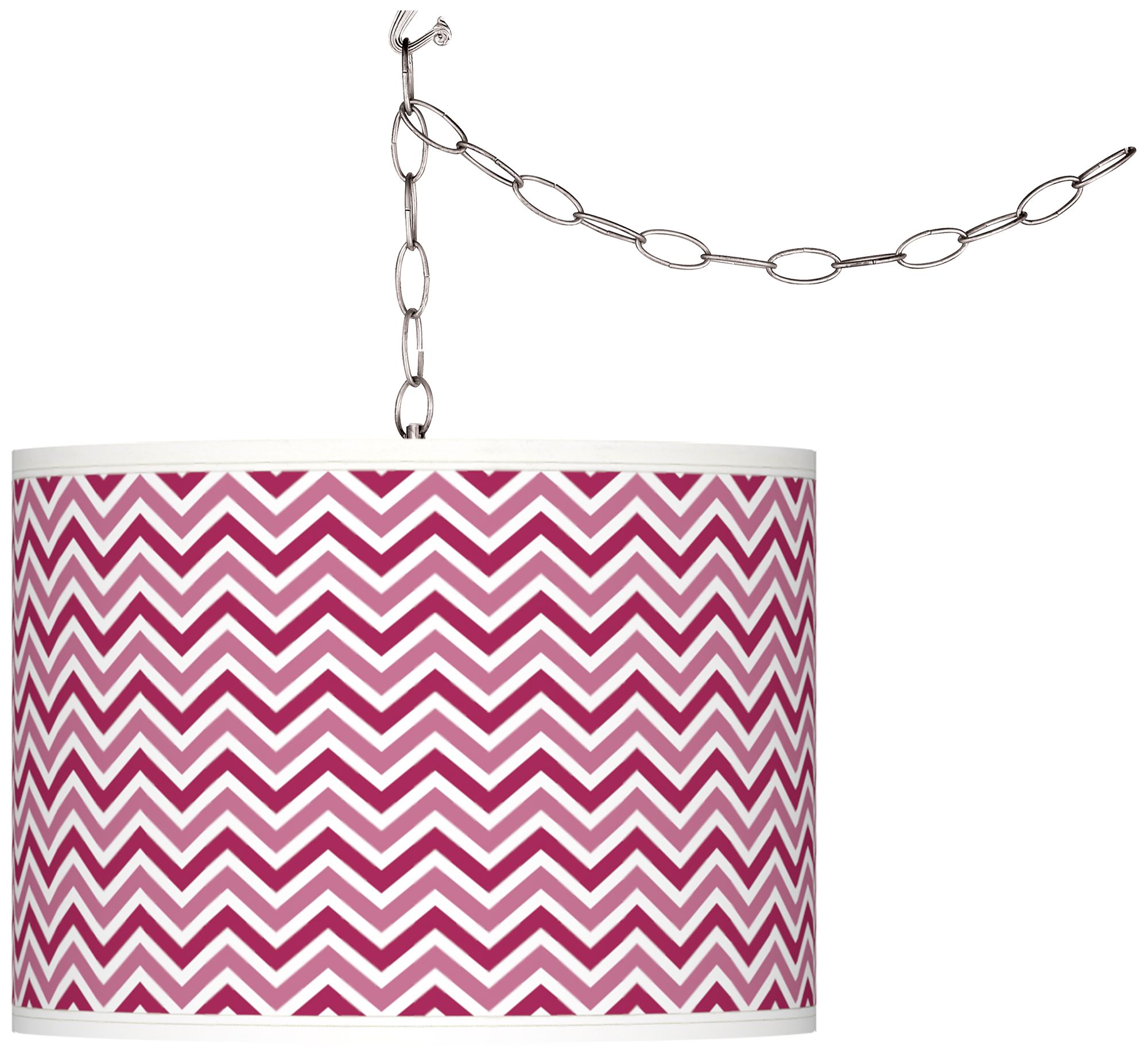 Vivacious Narrow Zig Zag Giclee Glow Plug-In Swag Pendant