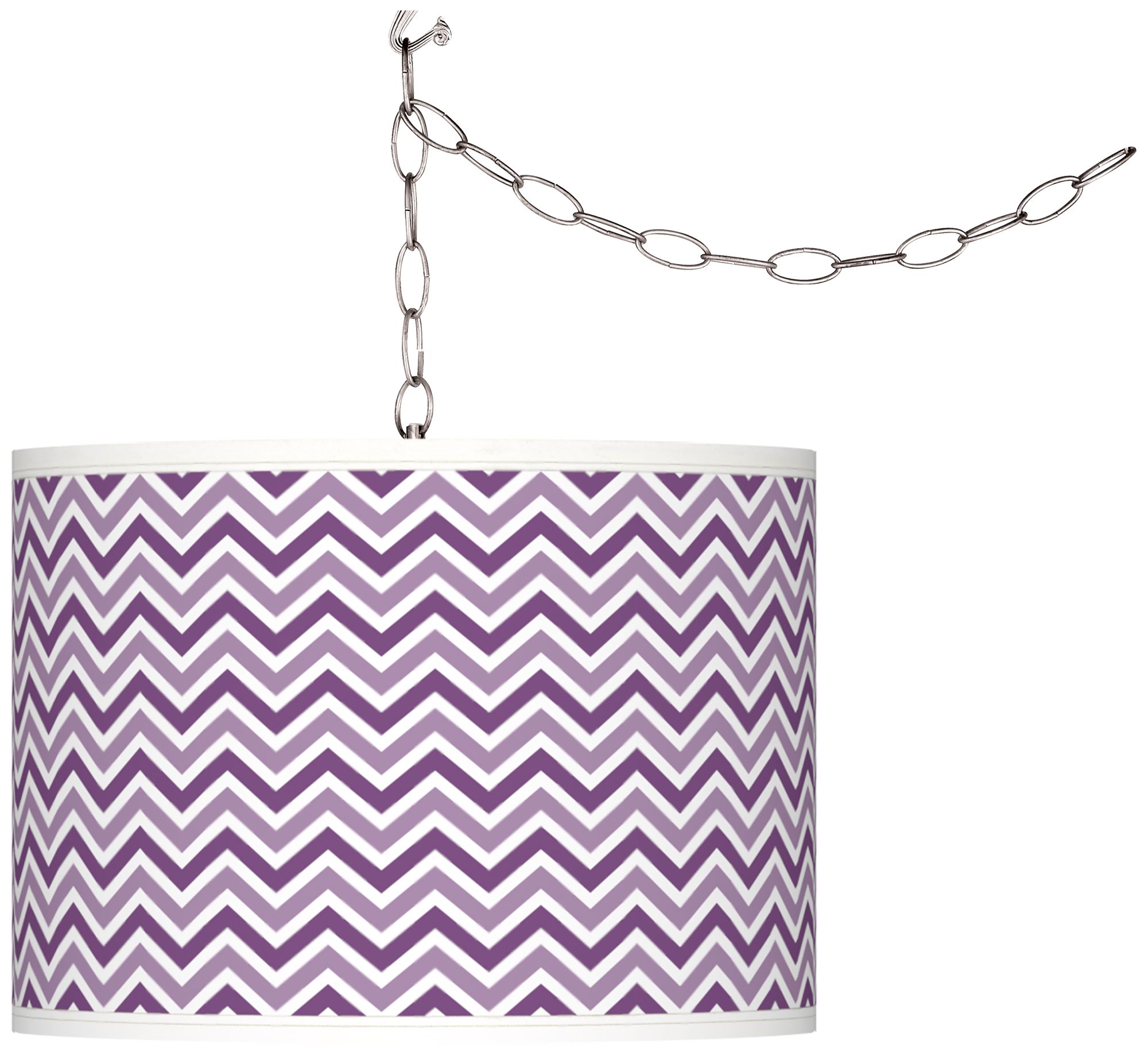 Passionate Purple Narrow Zig Zag Giclee Glow Swag Pendant