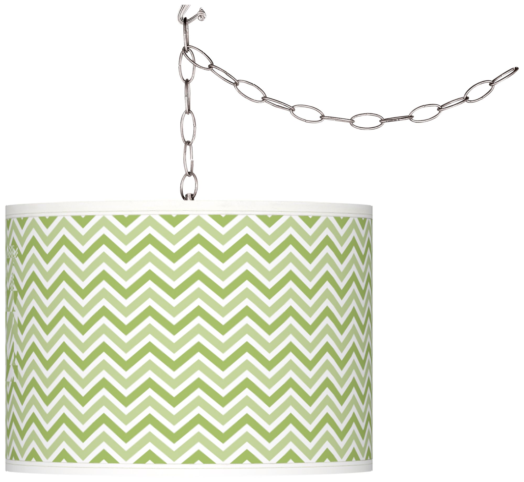 Lime Rickey Narrow Zig Zag Giclee Glow Swag Pendant