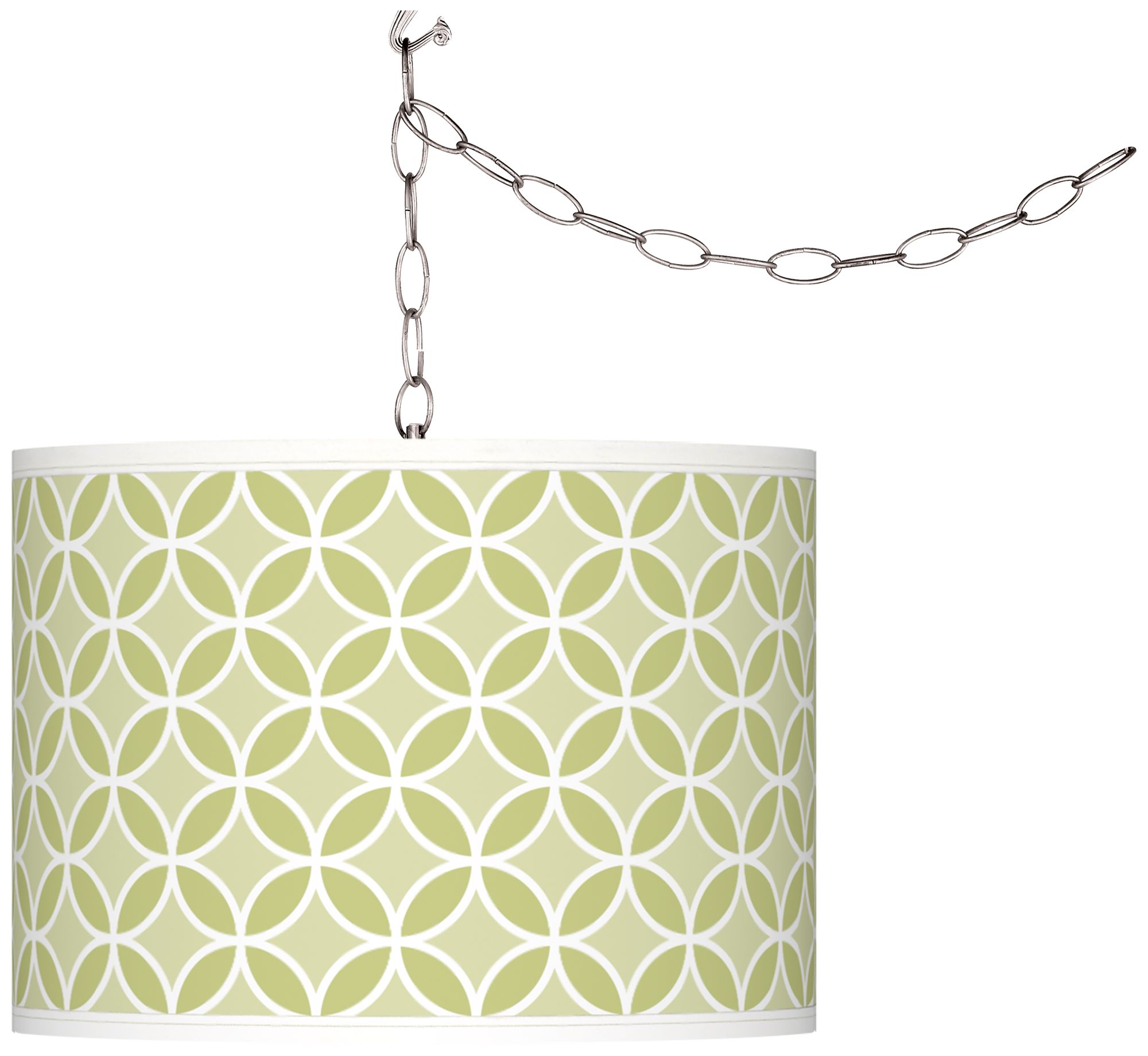 Linden Green Circle Rings Giclee Glow Swag Pendant