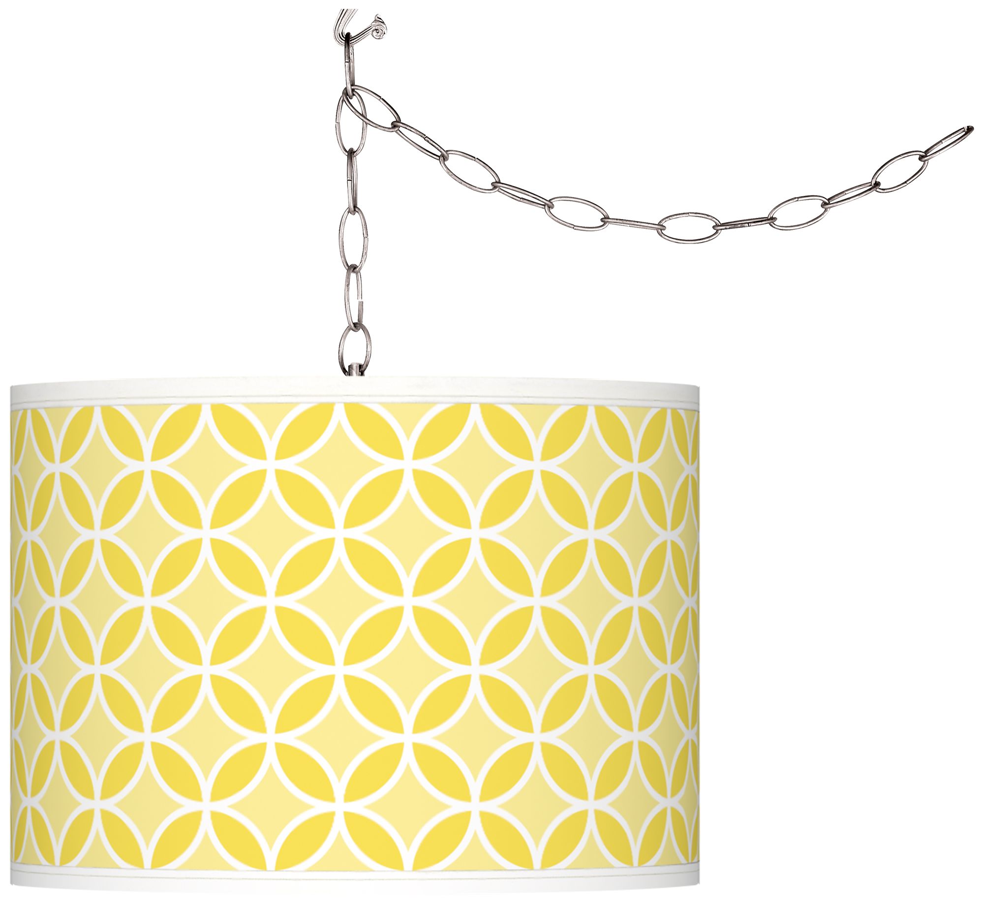 Lemon Twist Circle Rings Giclee Glow Plug-In Swag Pendant