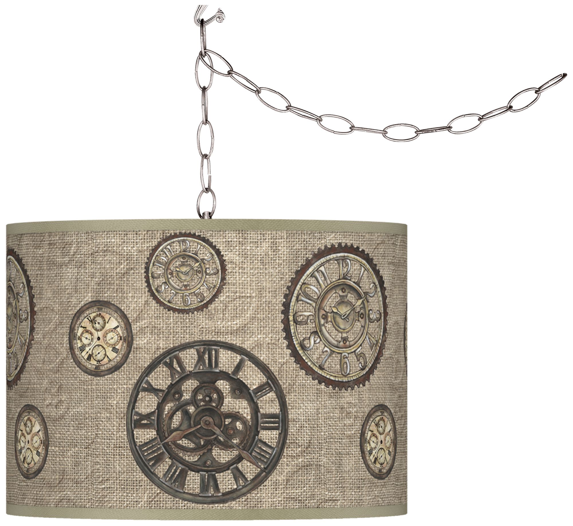 Timekeeping Giclee Glow Plug-In Swag Pendant