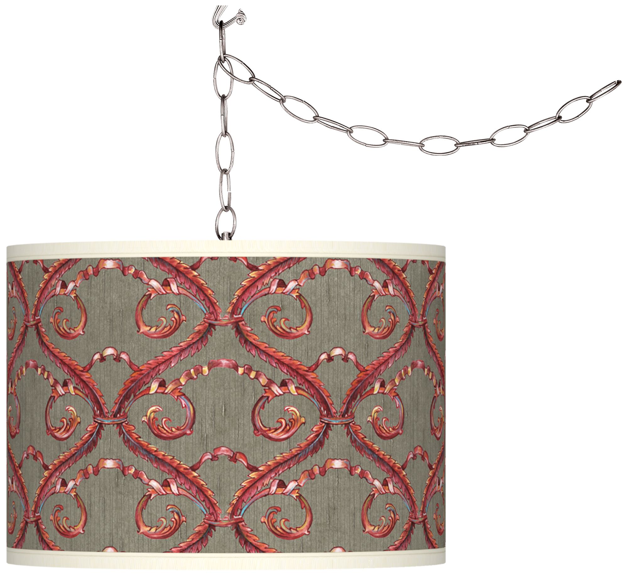 Orleans Red Giclee Glow Plug-In Swag Pendant