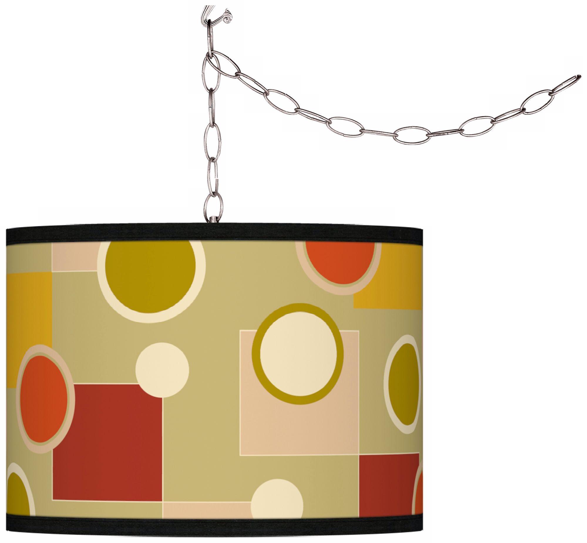 Retro Citrus Medley Giclee Glow Plug-In Swag Pendant
