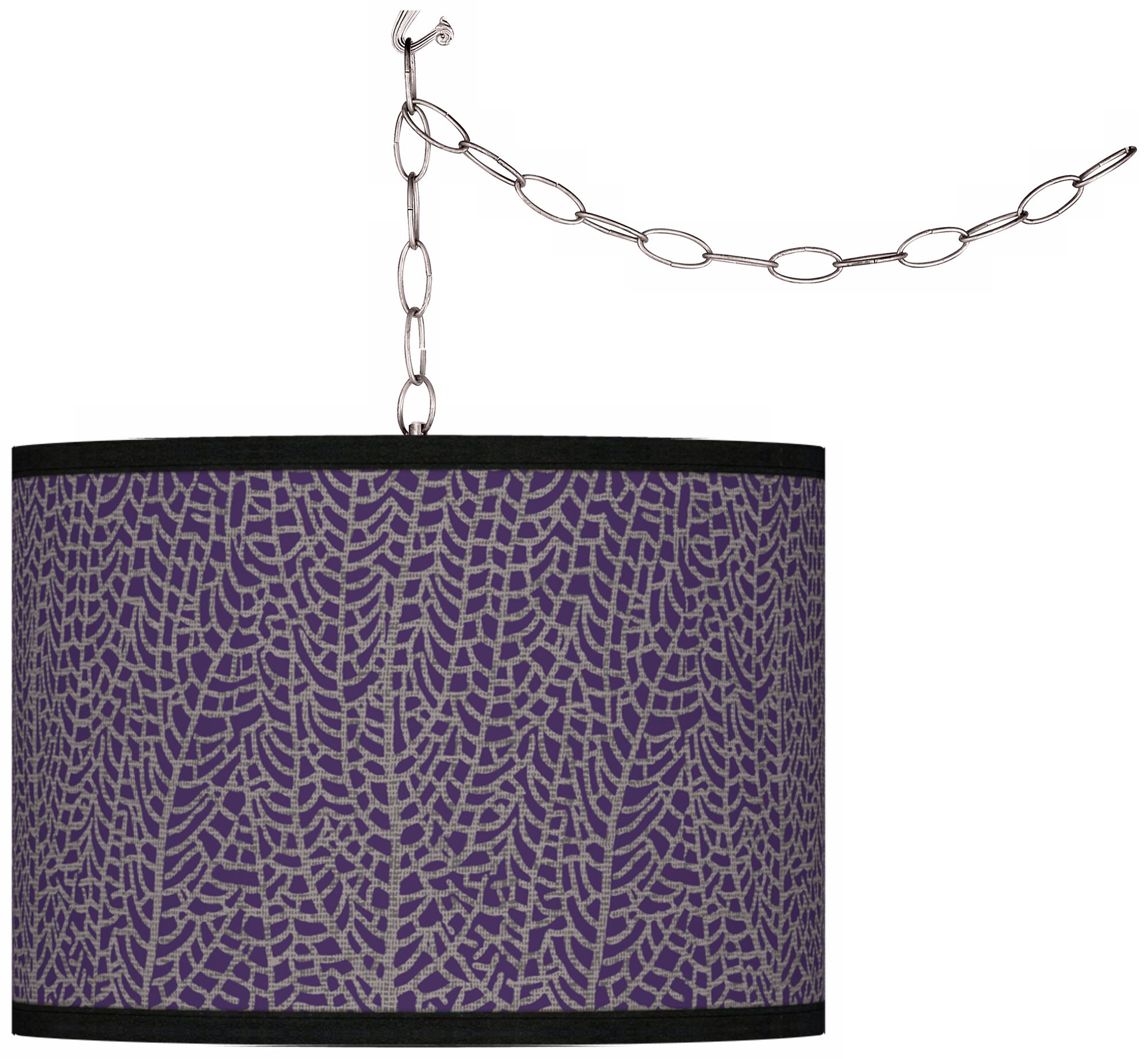 Stacy Garcia Seafan Rich Plum Giclee Glow Plug-In Swag Pendant
