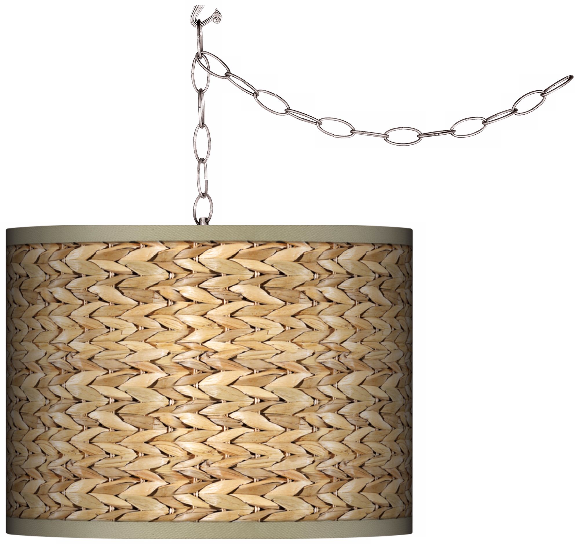 Seagrass Giclee Glow Plug-In Swag Pendant