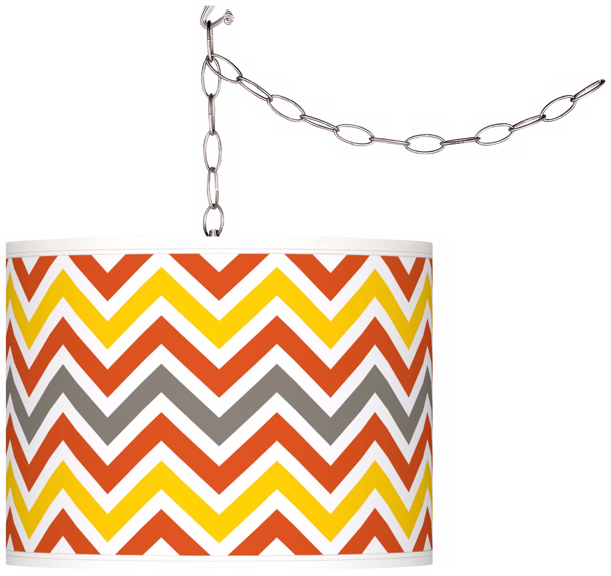 Flame Zig Zag Giclee Glow Plug-In Swag Pendant
