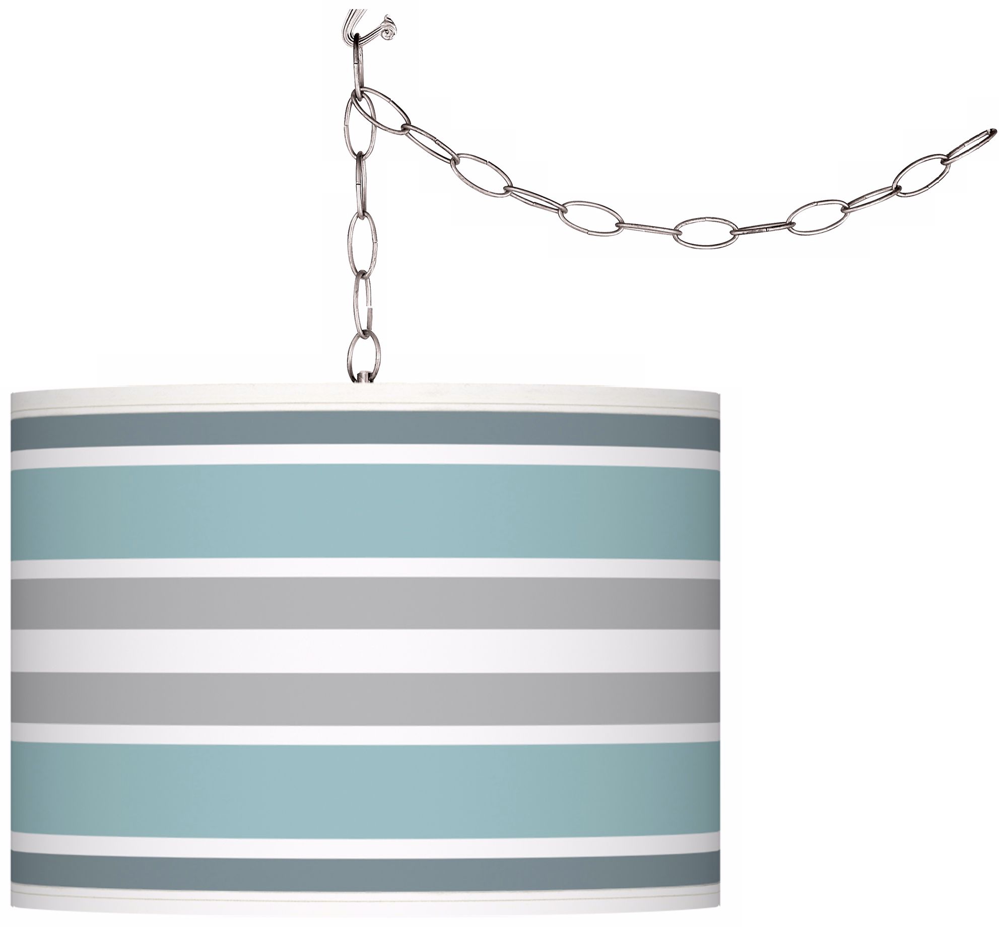 Multi Color Stripes Giclee Glow Plug-In Swag Pendant