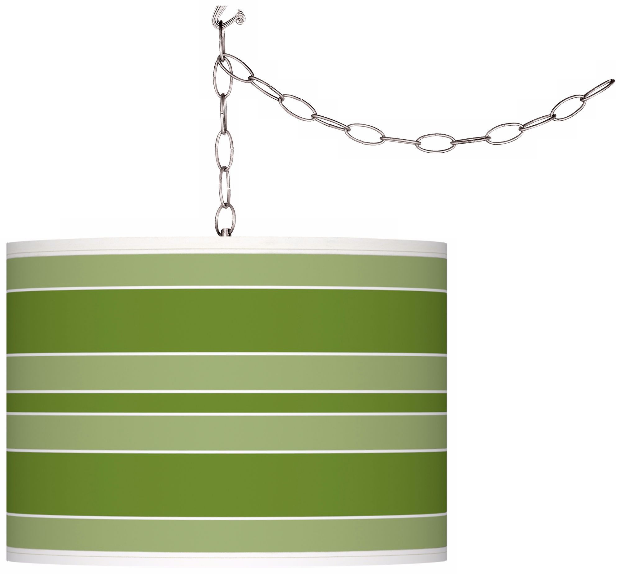 Gecko Bold Stripe Giclee Glow Plug-In Swag Pendant