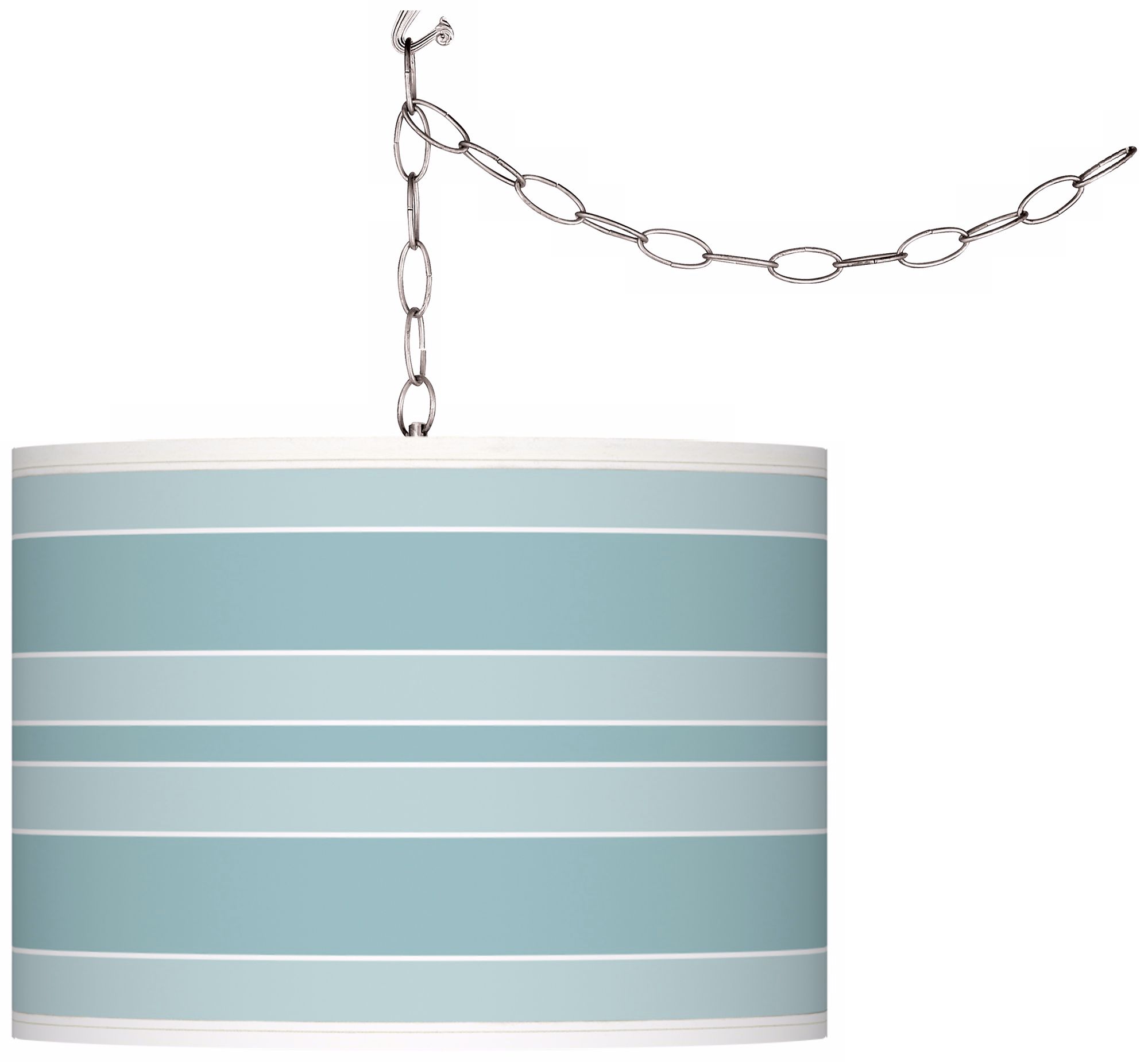 Raindrop Bold Stripe Giclee Glow Plug-In Swag Pendant