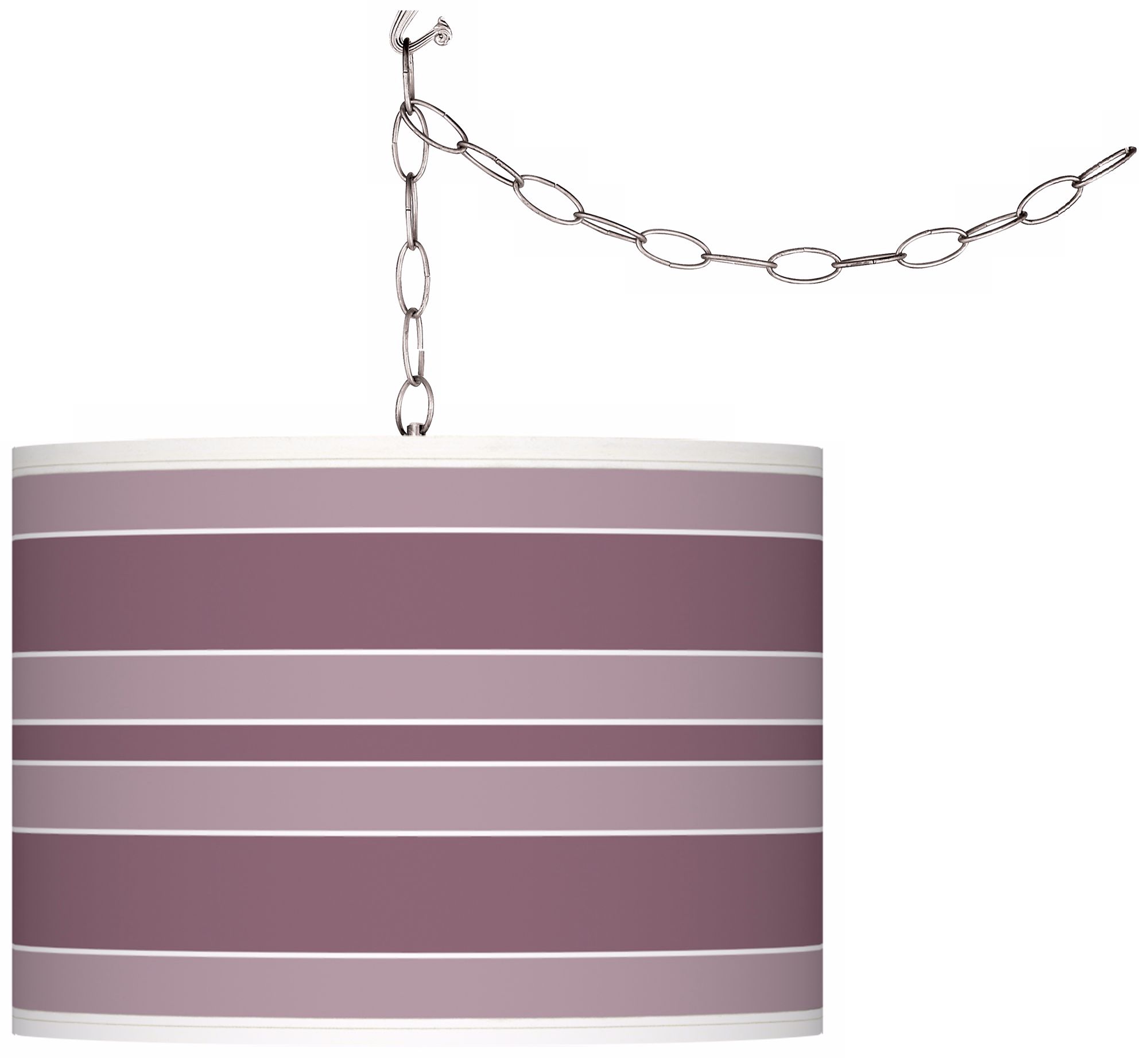 Plum Dandy Bold Stripe Giclee Glow Plug-In Swag Pendant