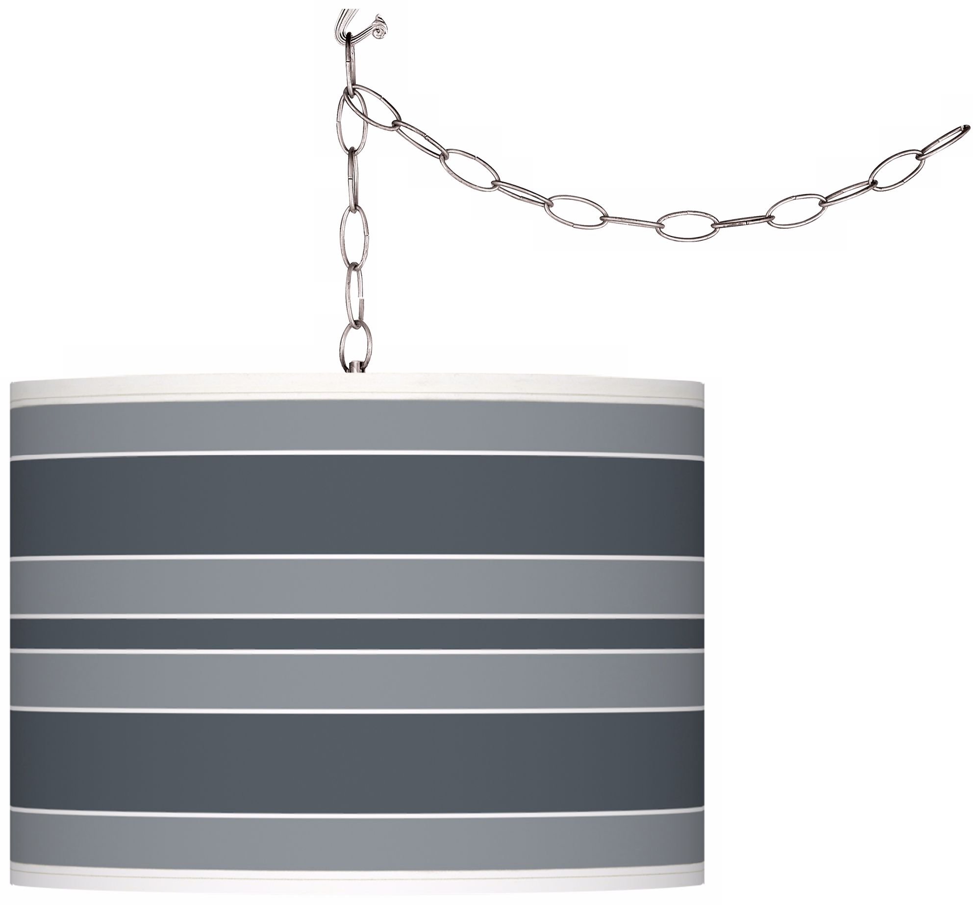 Granite Peak Bold Stripe Giclee Glow Plug-In Swag Pendant