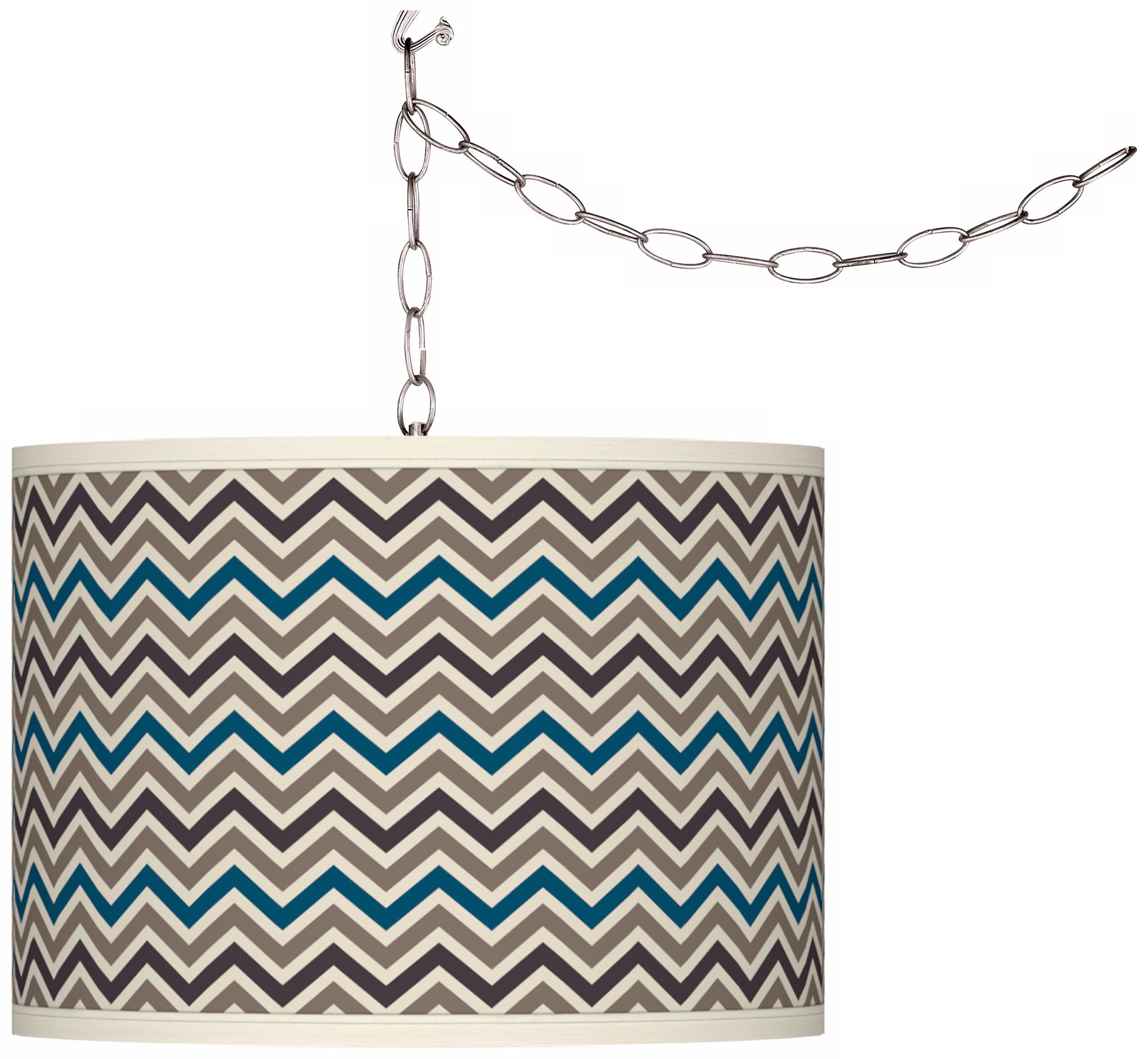 Zig Zag 13 1/2" Wide Giclee Glow Plug-In Swag Pendant