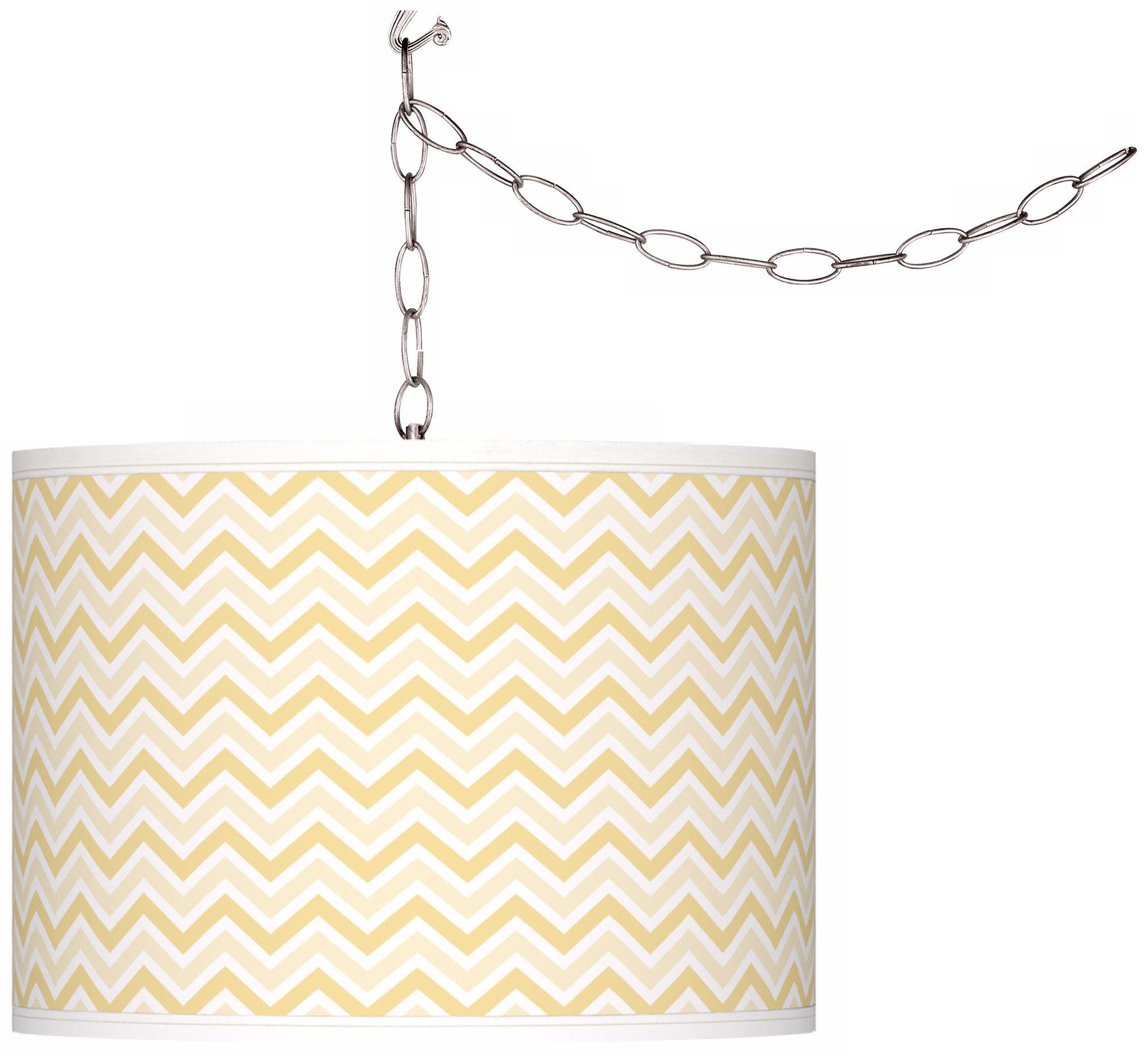 Butter Up Narrow Zig Zag Giclee Glow Plug-In Swag Pendant