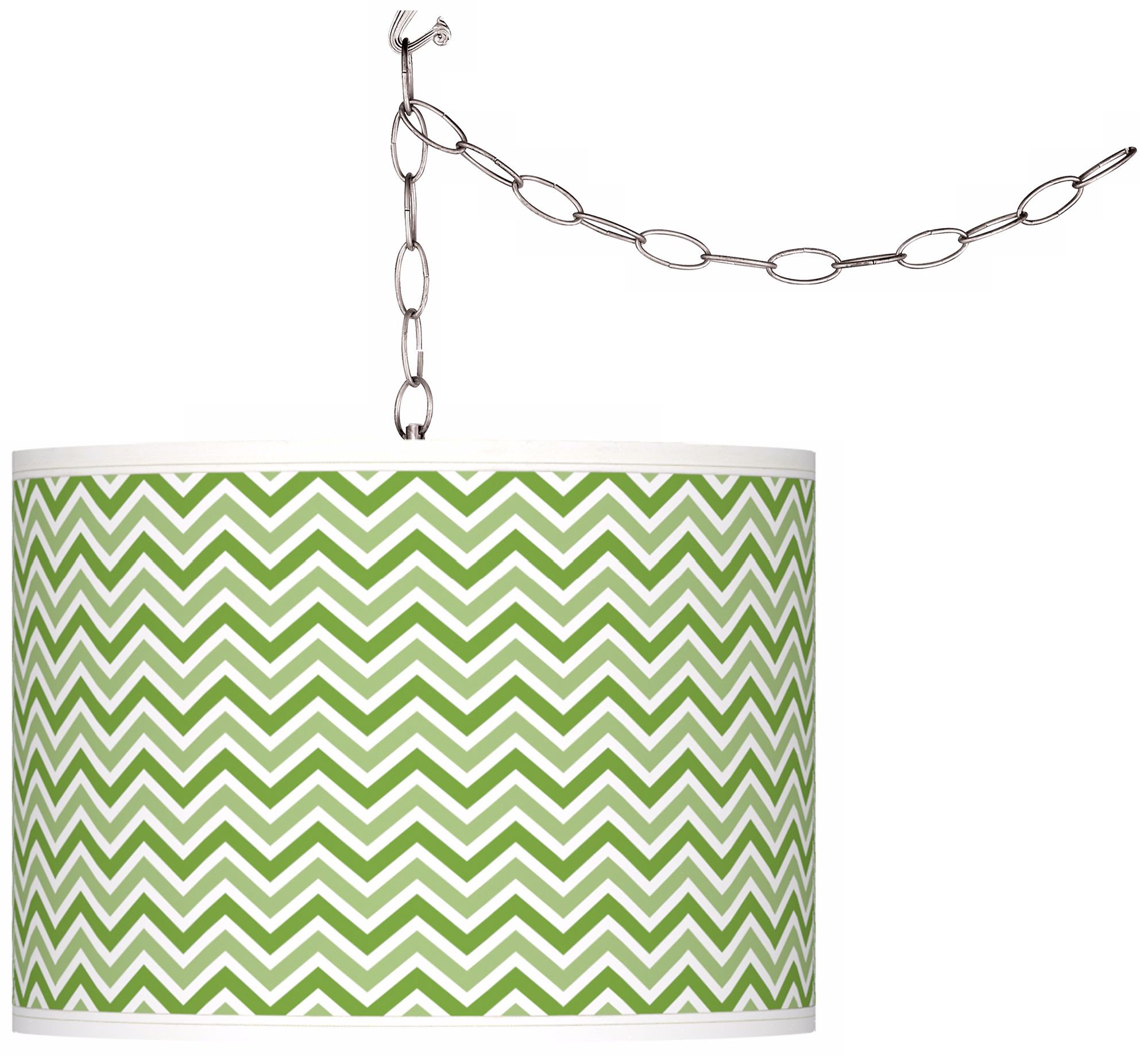 Rosemary Green Narrow Zig Zag Giclee Glow Plug-In Swag