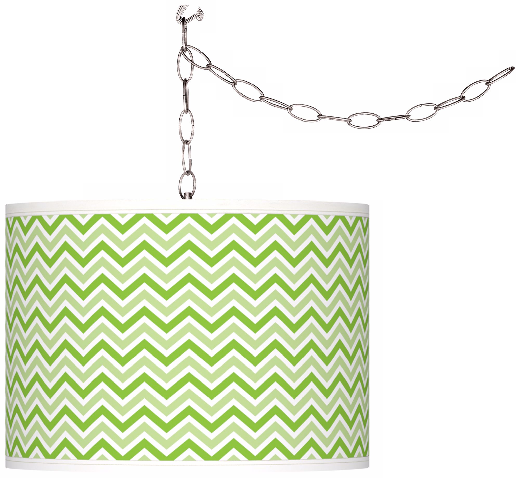 Neon Green Narrow Zig Zag Giclee Glow Plug-In Swag