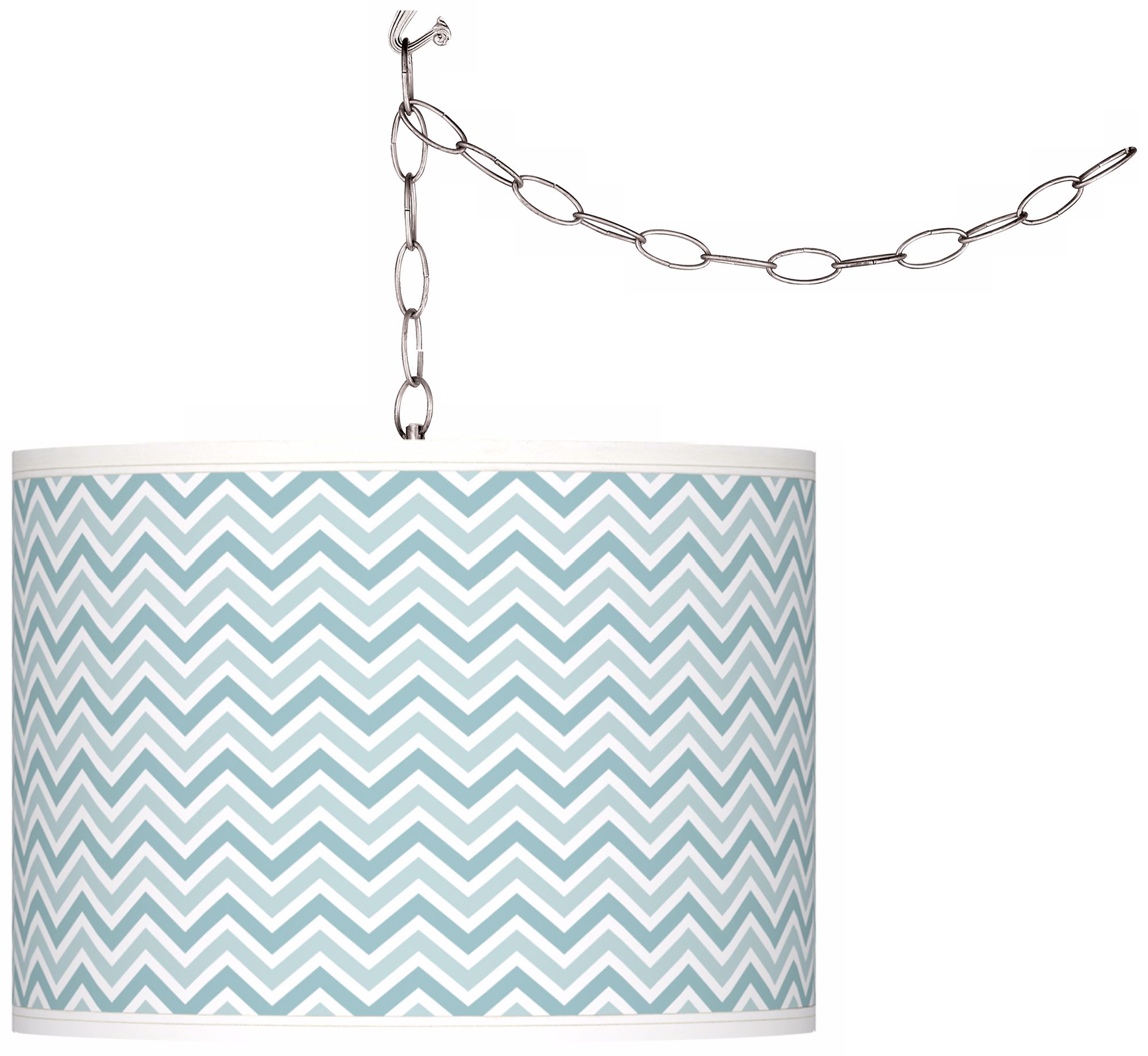 Raindrop Narrow Zig Zag Giclee Glow Plug-In Swag Pendant