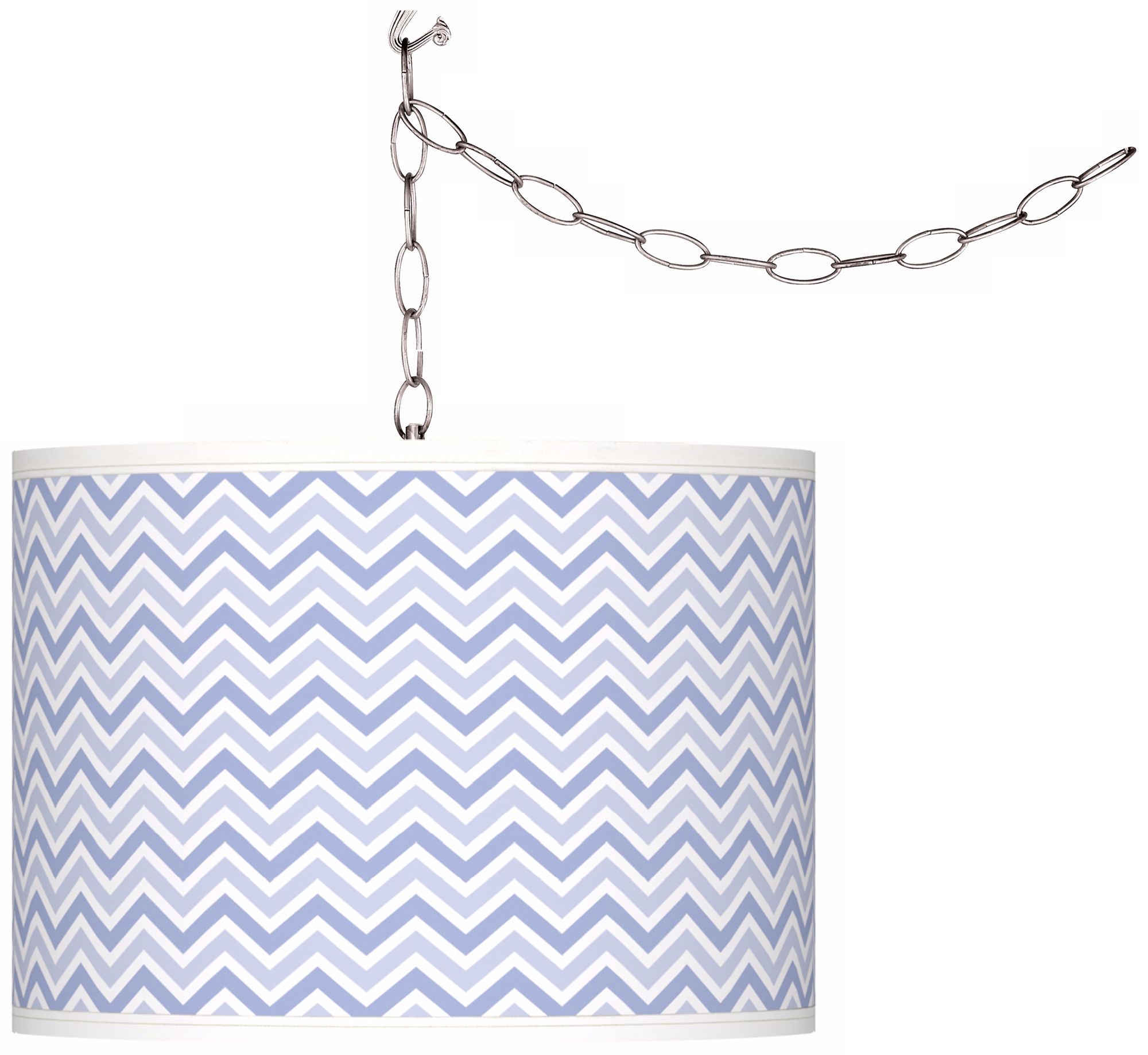 Lilac Narrow Zig Zag Giclee Glow Plug-In Swag Pendant