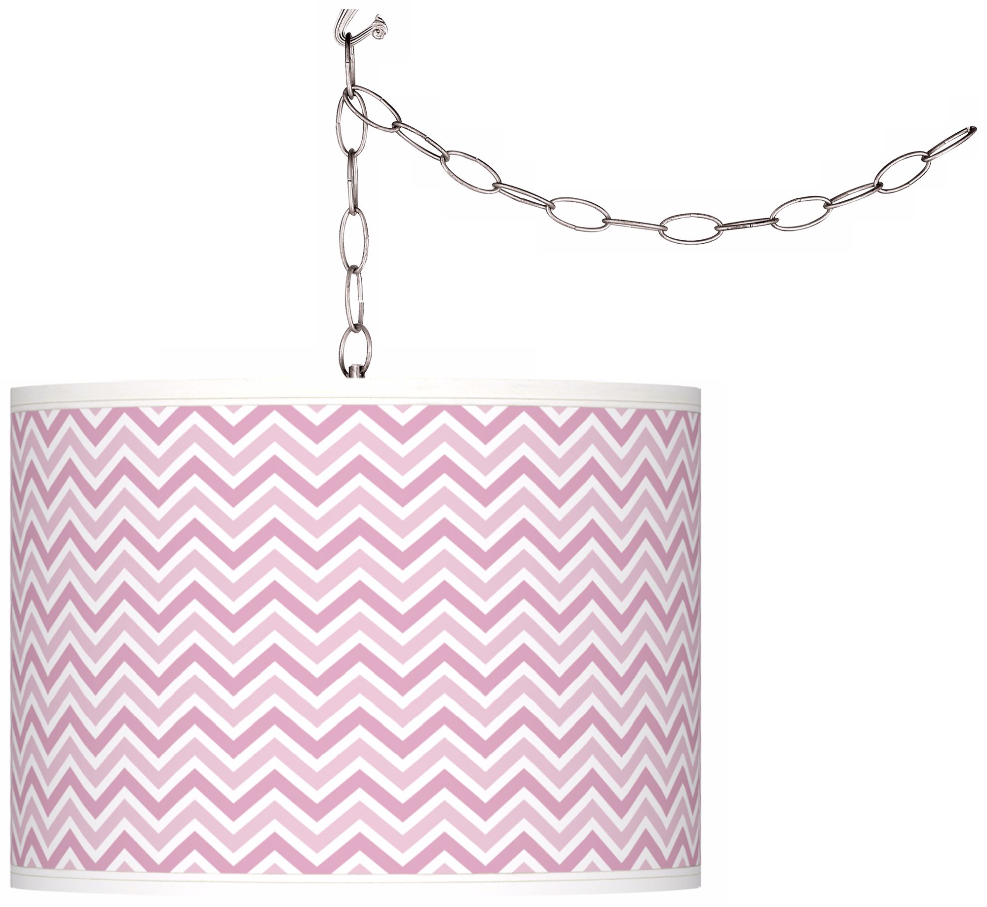 Pink Pansy Narrow Zig Zag Giclee Glow Plug-In Swag