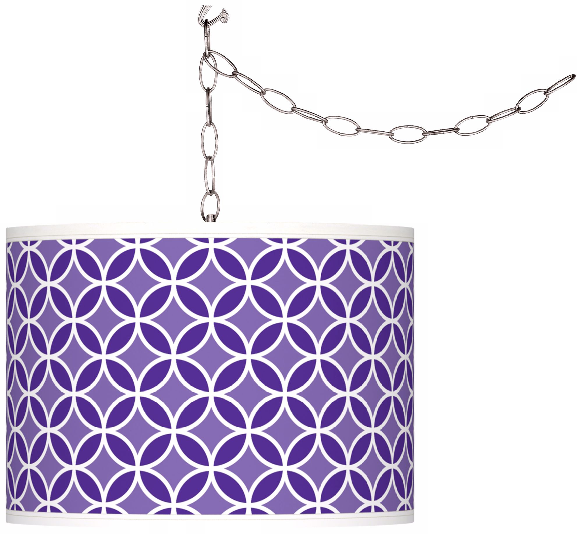 Violet Circle Rings Giclee Glow Plug-In Swag Pendant