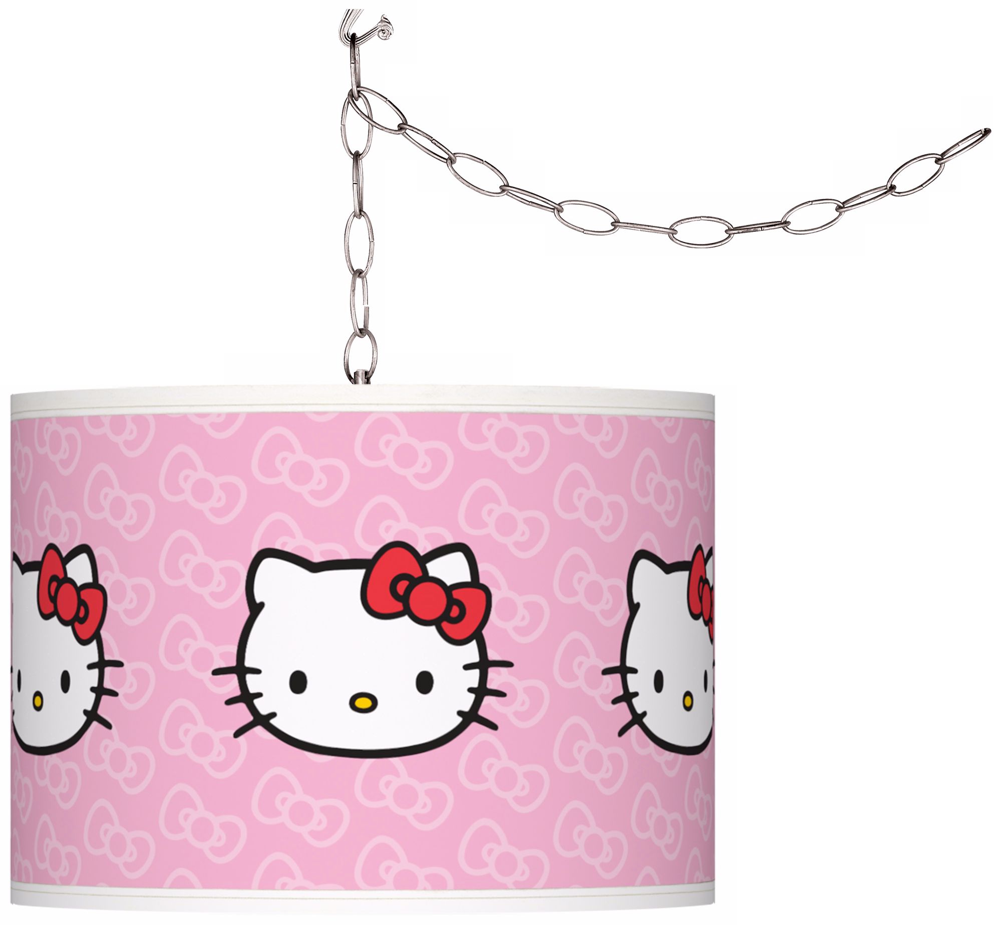 Hello Kitty Classic 13 1/2" Wide Silver Plug-In Swag Pendant