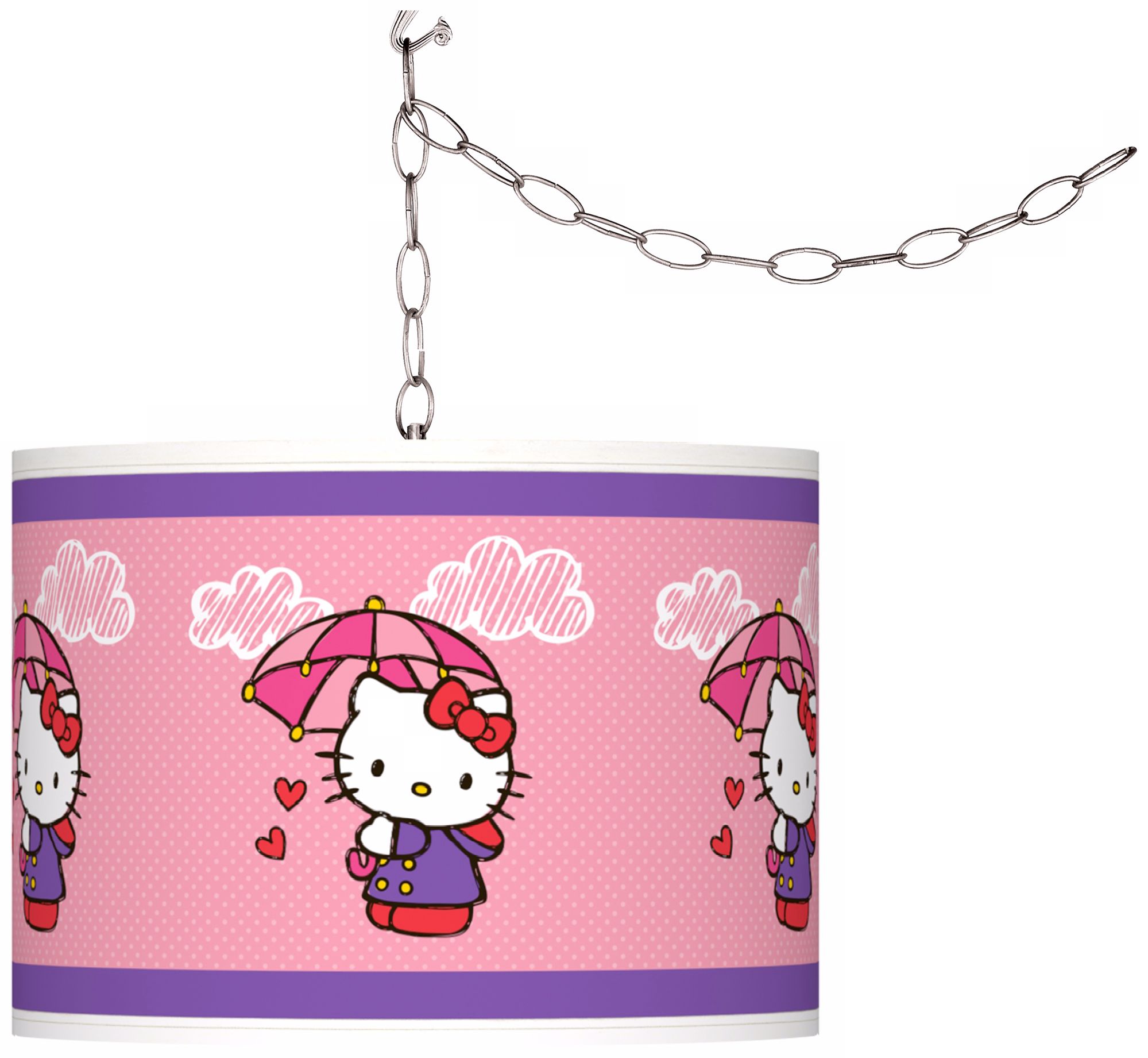 Hello Kitty Rain or Shine 13 1/2" Wide Plug-In Swag Pendant