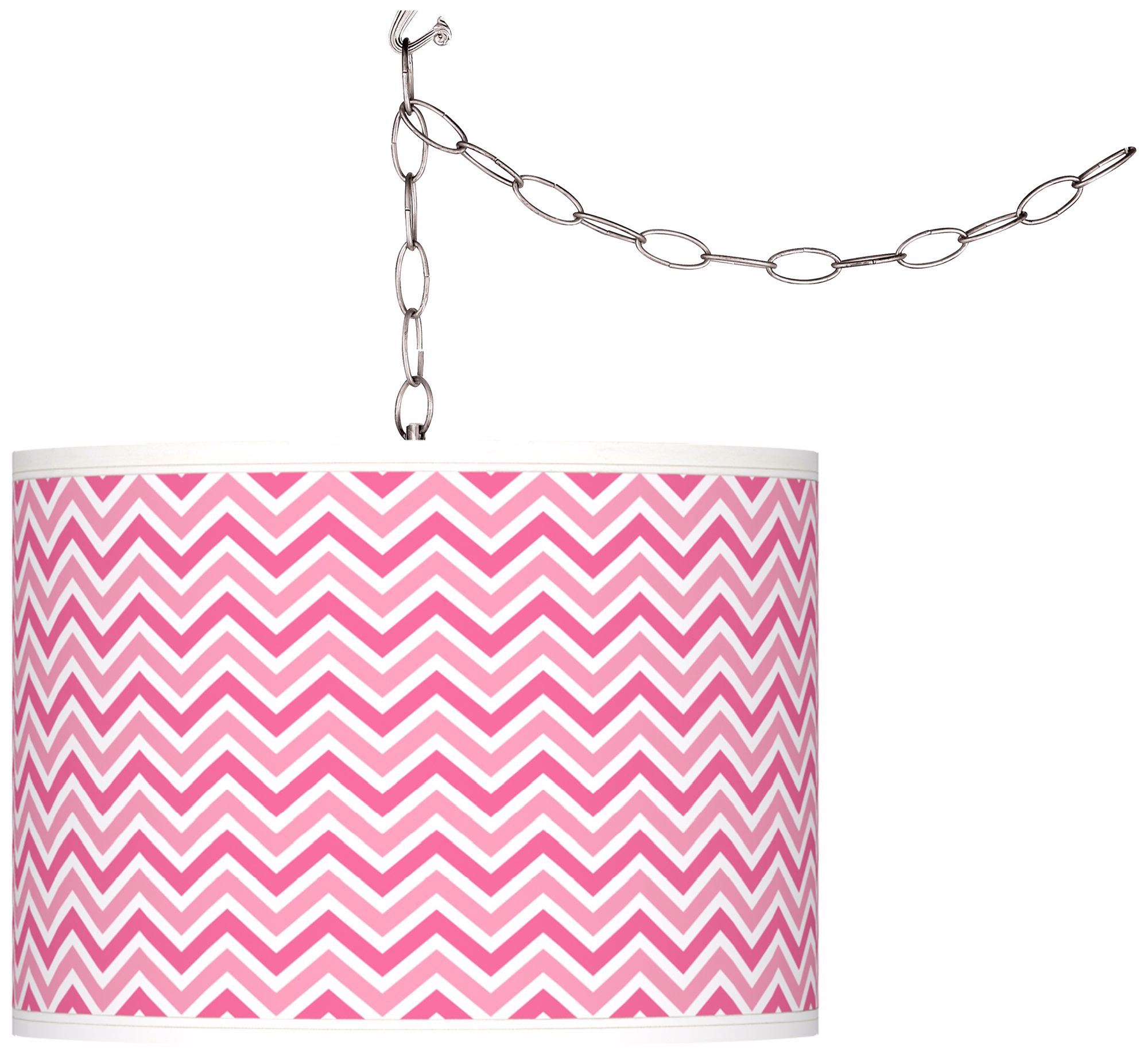 Blossom Pink Narrow Zig Zag 13 1/2" W Plug-In Swag Pendant