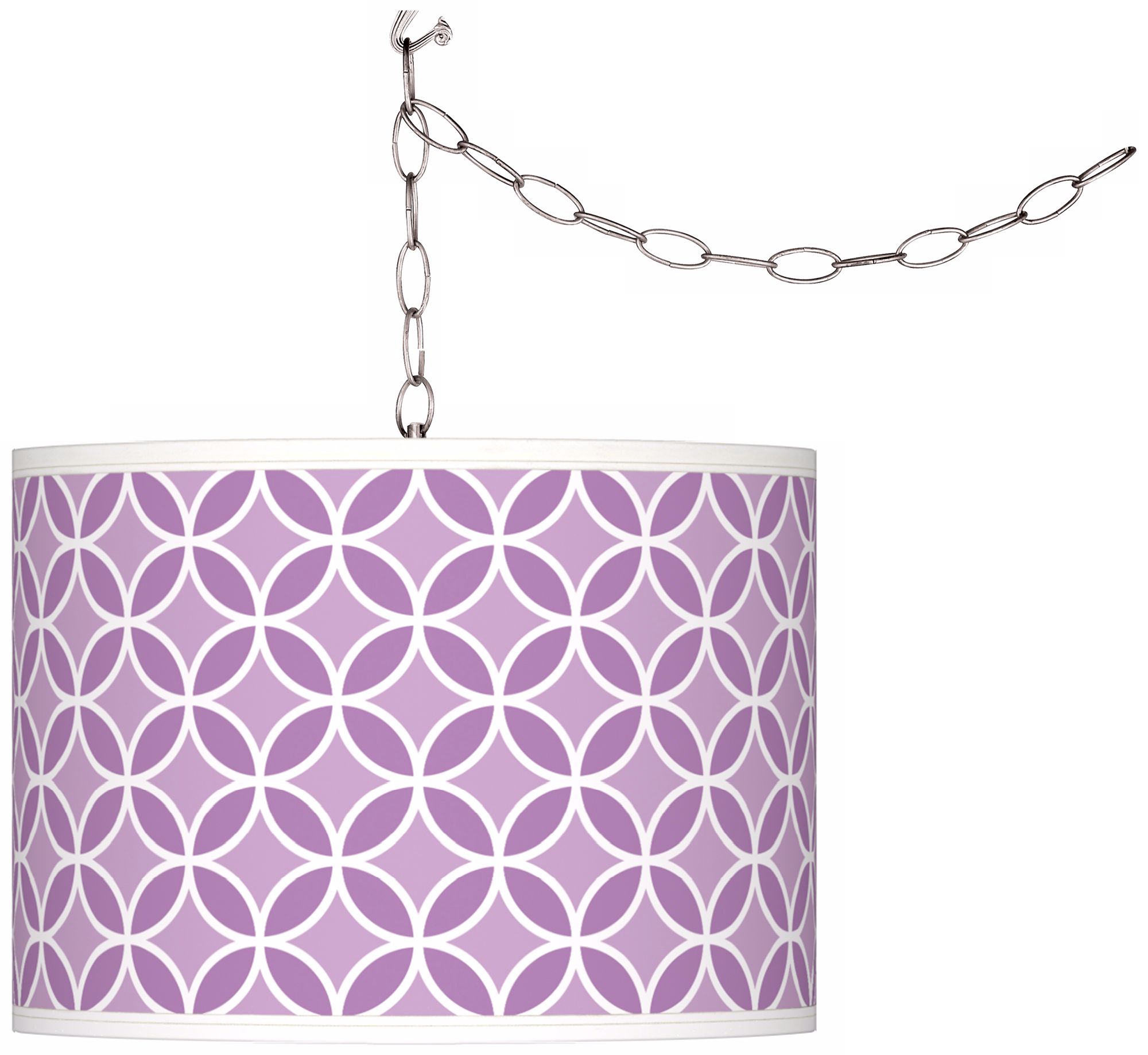 African Violet Circle Rings Giclee Glow Plug-In Swag Pendant