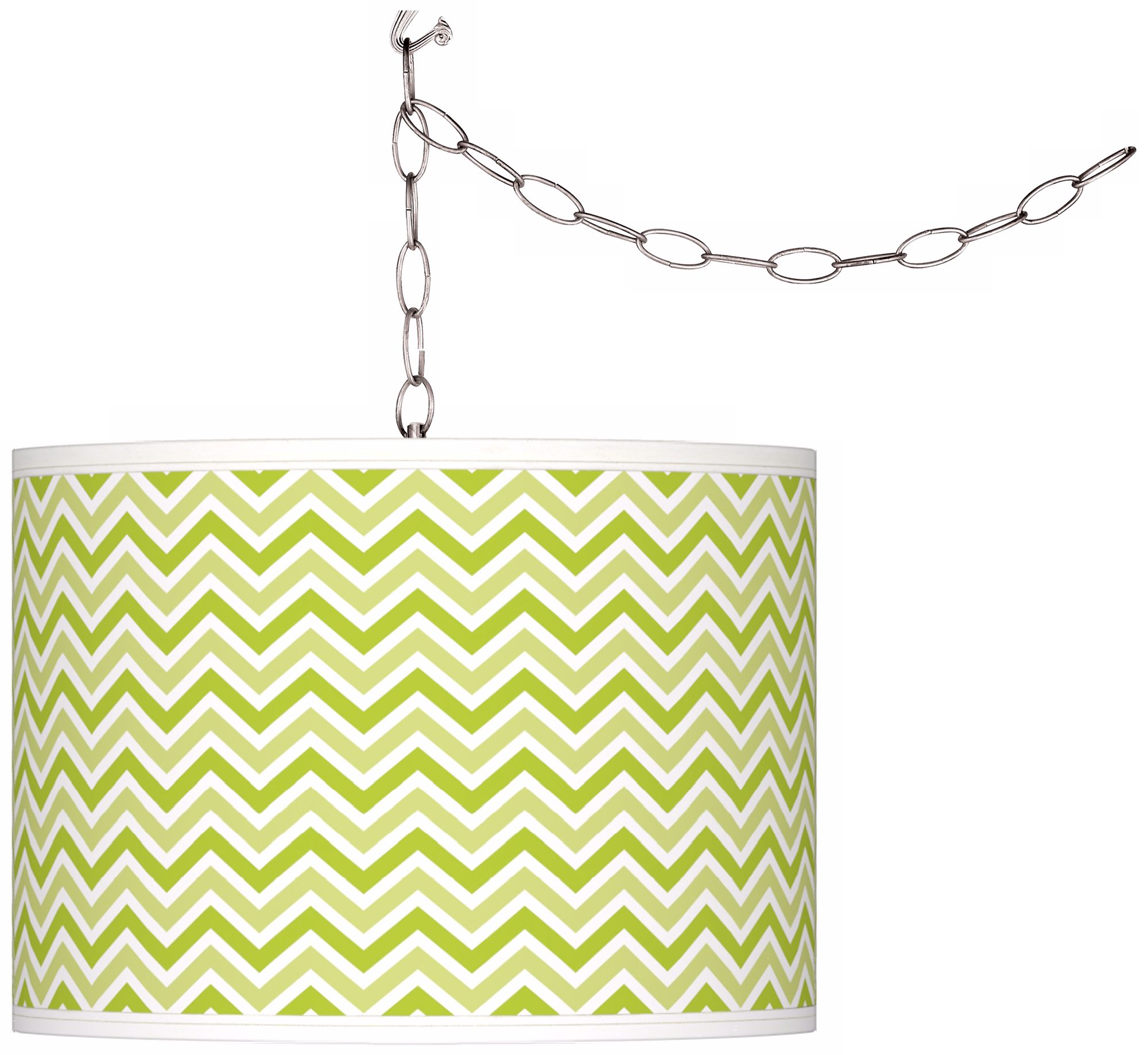 Tender Shoots Narrow Zig Zag Giclee Glow Plug-In Swag Pendant