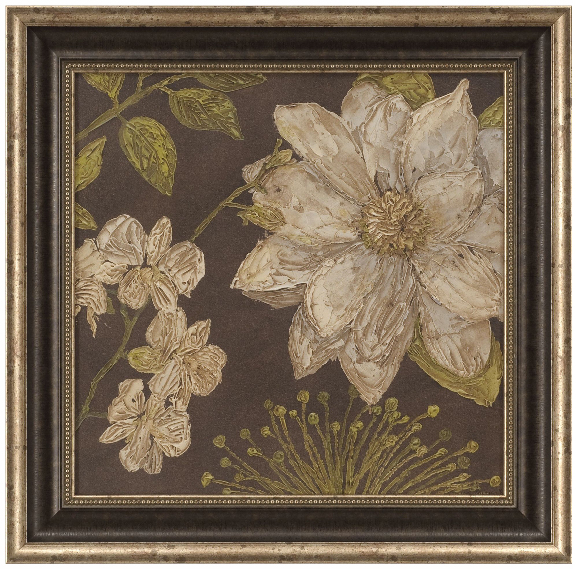 Earth and Floral I Square 25 1/2" Flower Wall Art