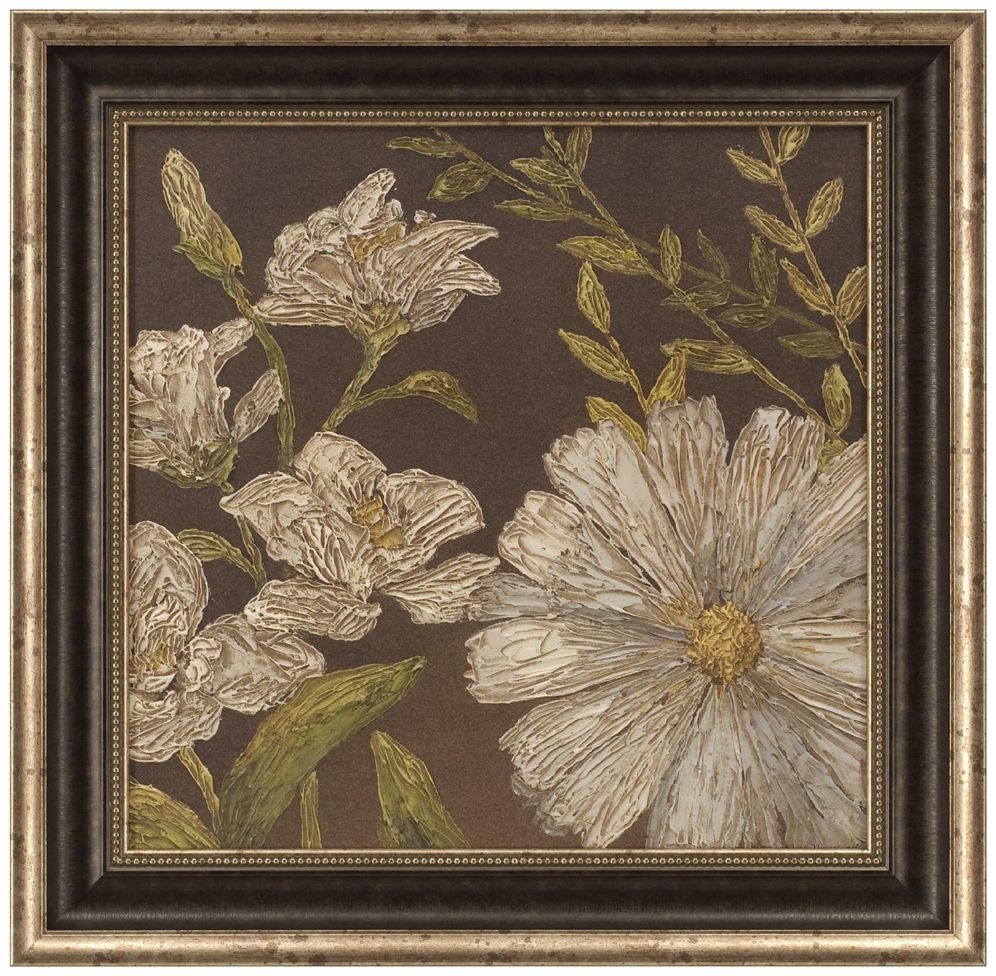 Earth and Floral I Square 25 1/2" Flower Wall Art